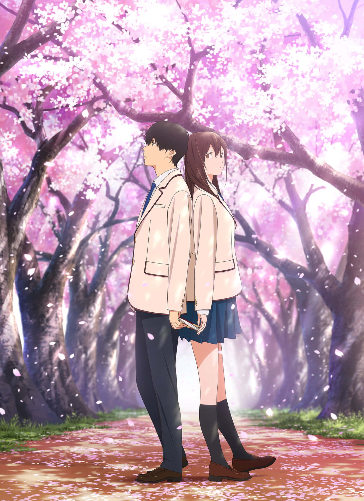1396x1920 Download I Want To Eat Your Pancreas Harki And Sakura Anime Wallpaper