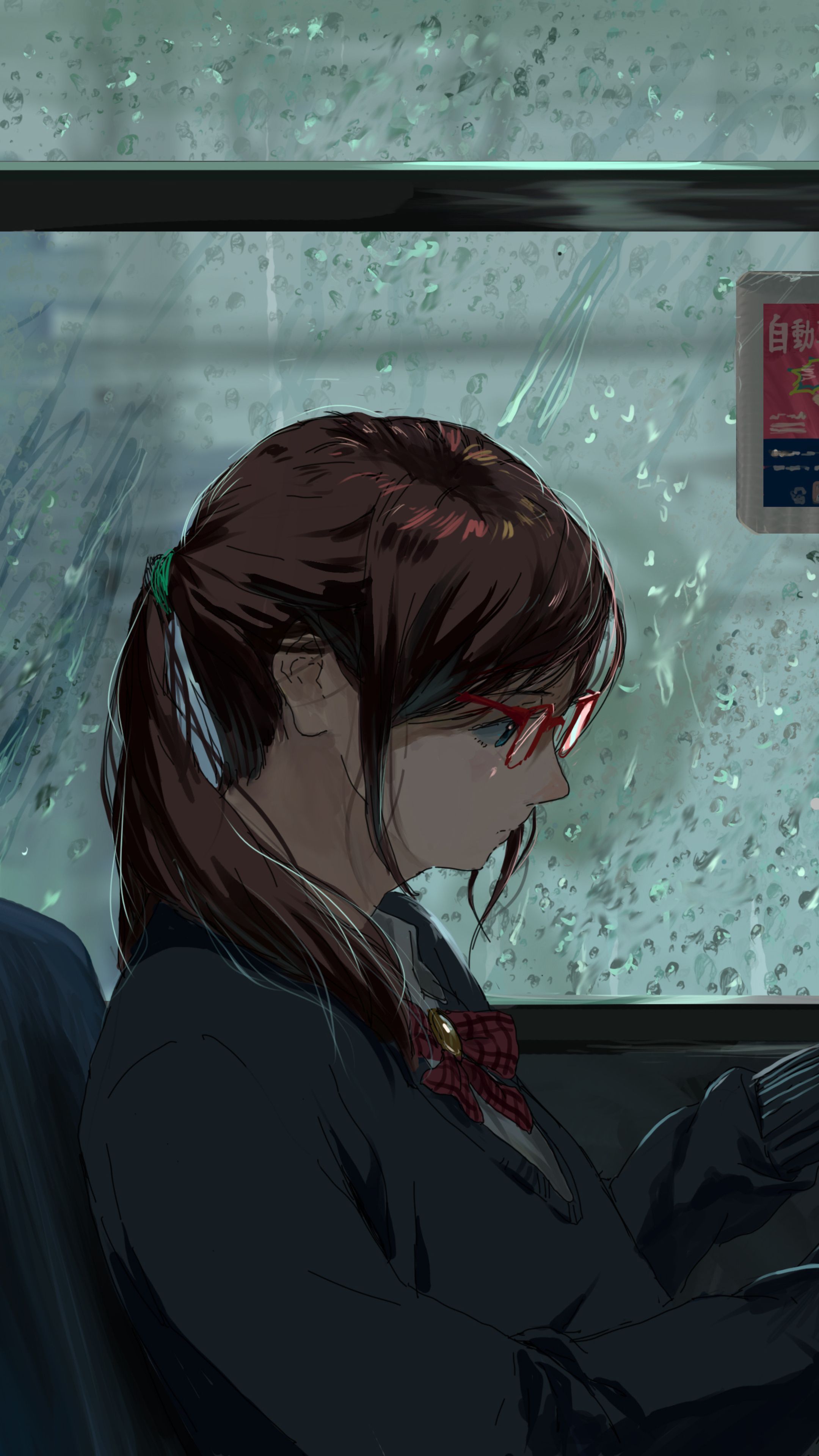 2160x3840 Anime Girl Public Transport Original 5k Sony Xperia X, XZ, Z5 Premium HD 4k Wallpaper, Image, Background, Photo and Picture