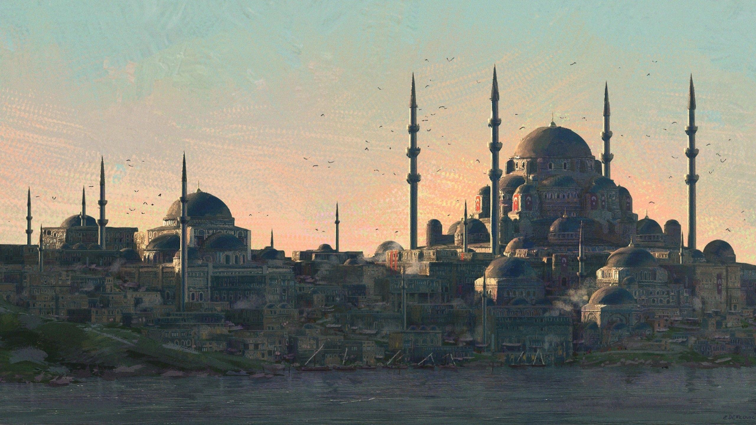 2560x1440 Download 2560x1440 Ottoman, Mosque, Concept Design Wallpaper