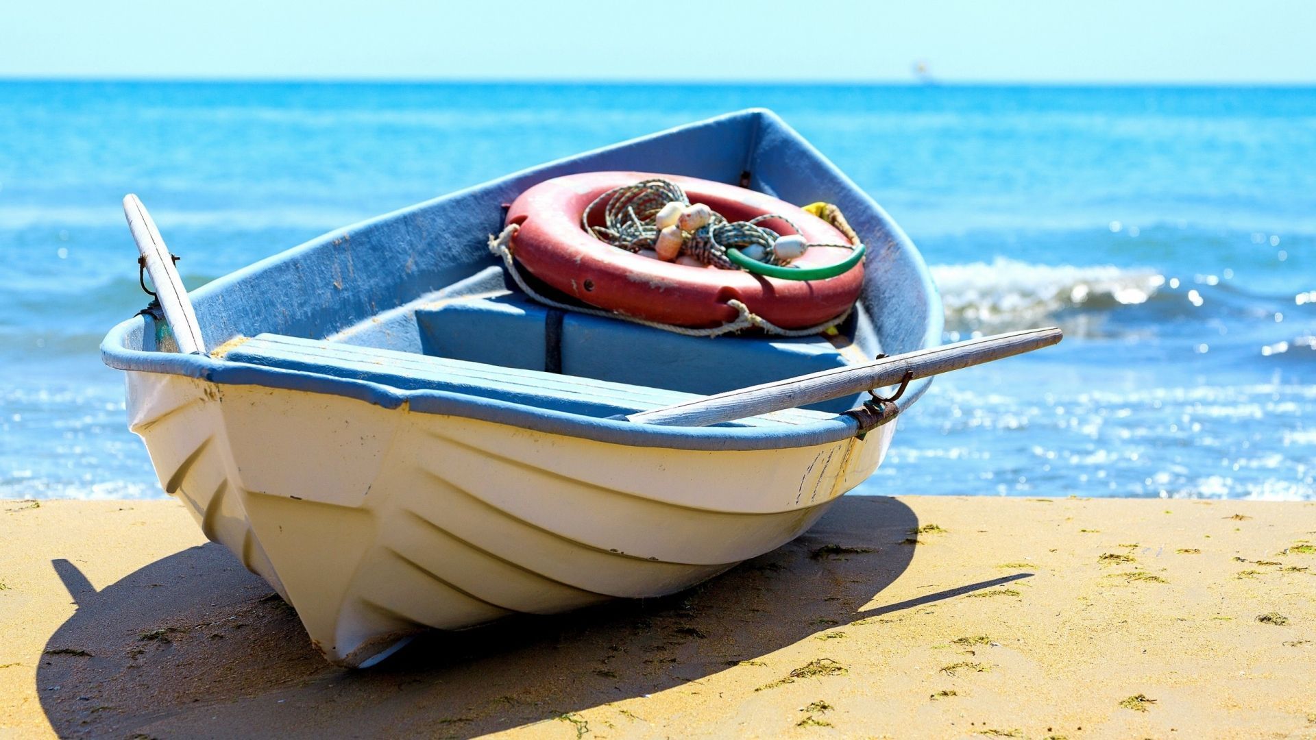 1920x1080 Old Boat on the Beach 1920 x 1080 HDTV 1080p Wallpaper