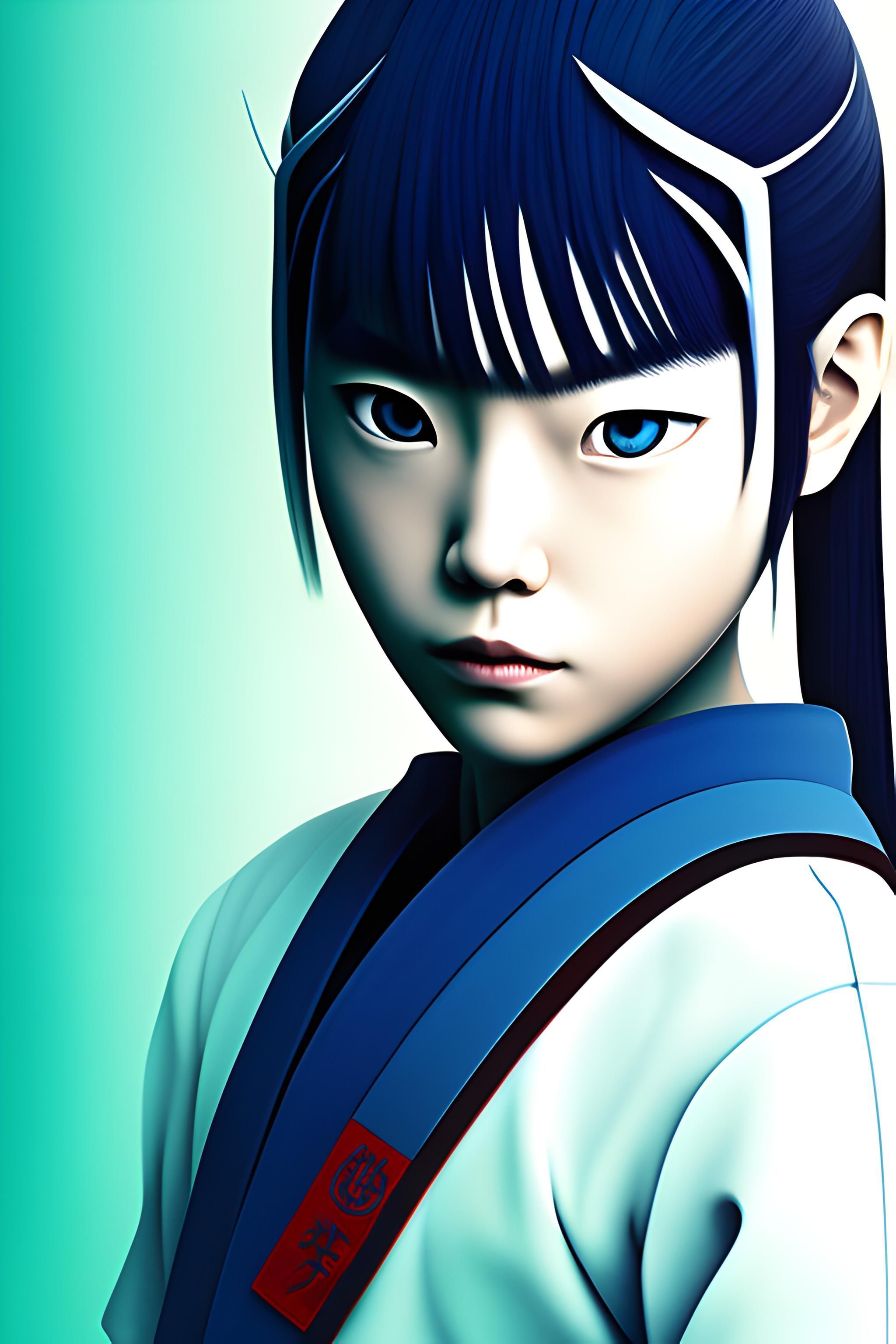 2048x3072 Minimalist picture of mizu from blue eye samurai netflix show. Wallpaper .ai