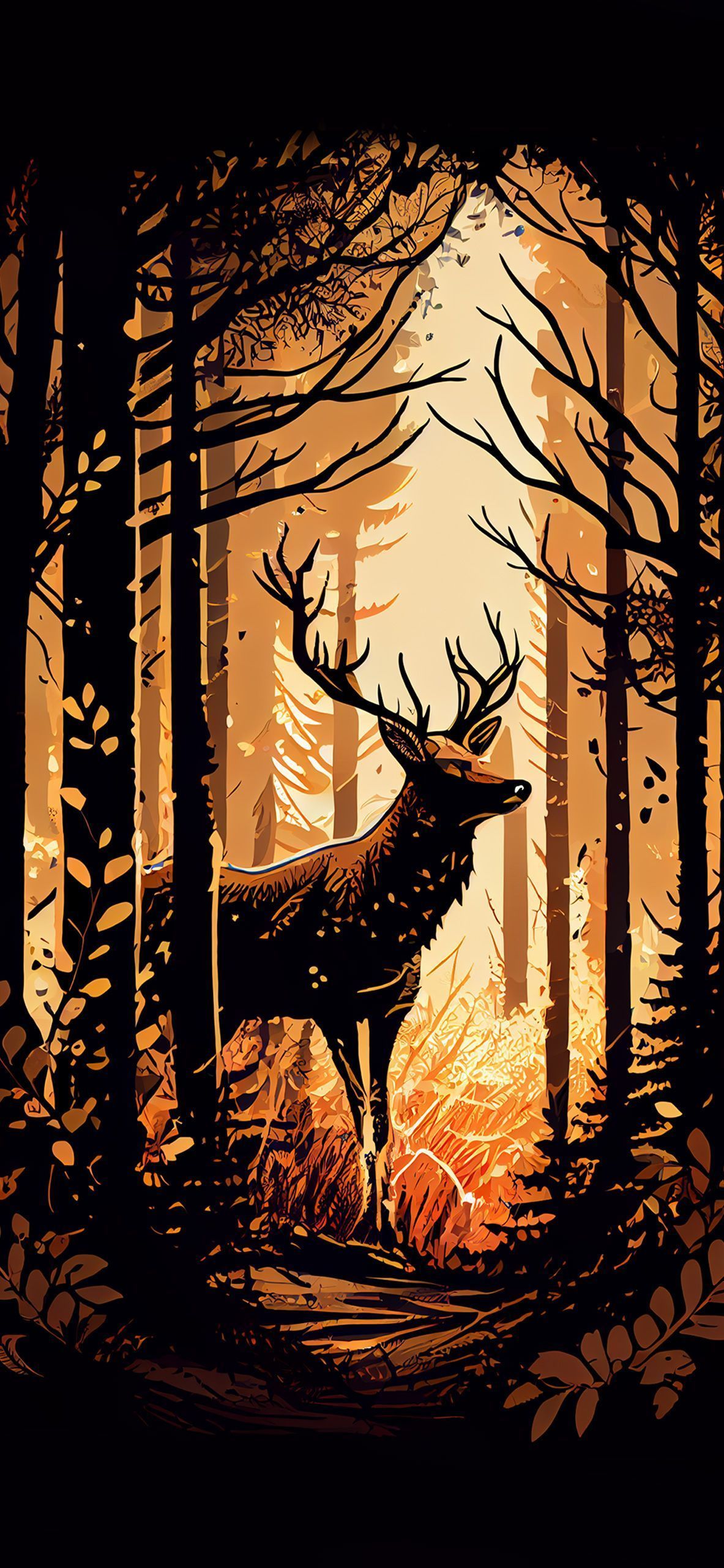 1183x2560 Deer in Forest Beige Wallpaper Aesthetic Wallpaper iPhone. Scenery wallpaper, Wildlife wallpaper, Deer wallpaper