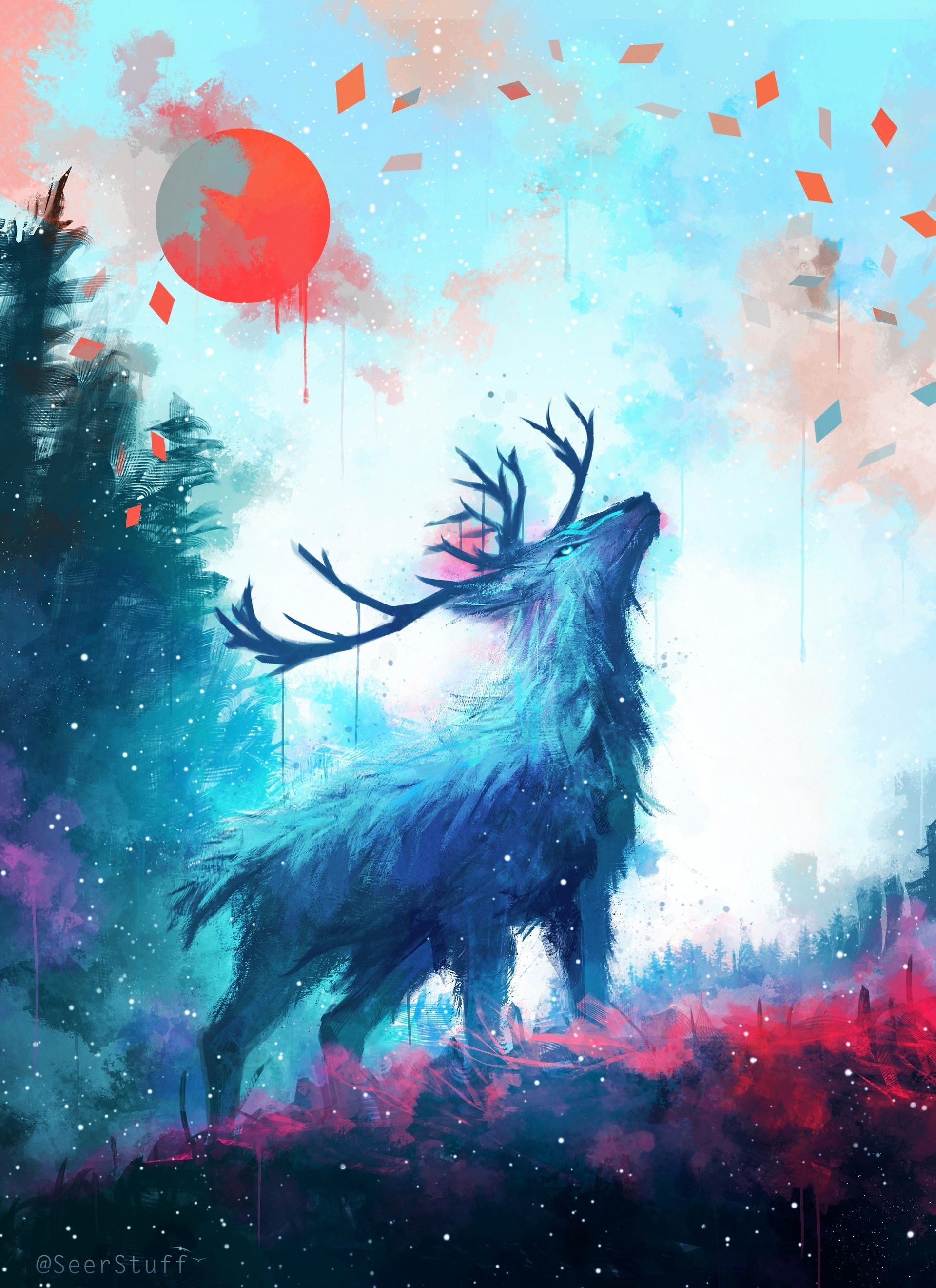 Deer Painting Wallpapers - Top Free Deer Painting Backgrounds