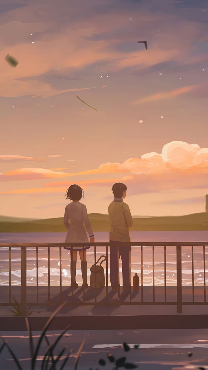 720x1280 Download wallpaper 720x1280 anime, couple, lets talk, original, samsung galaxy mini s s neo, alpha, sony xperia compact z z z asus zenfone, 720x1280 HD background, 25158