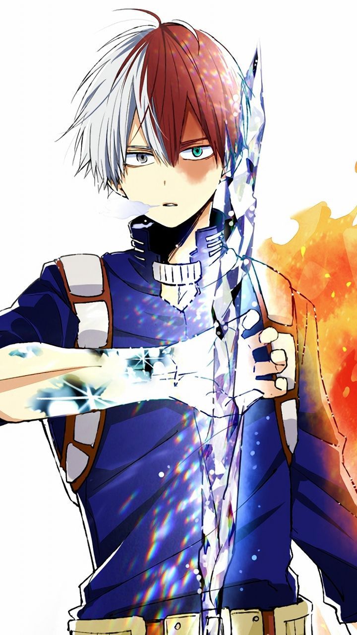 720x1280 Anime, Shouto Todoroki, ice and fire, art, 720x1280 wallpaper. Hero wallpaper, Anime, Hero
