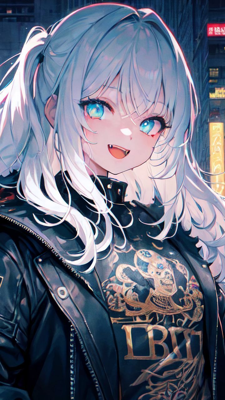 720x1280 Download wallpaper 720x1280 girl, smile, rocker, style, anime samsung galaxy mini s s neo, alpha, sony xperia compact z z z asus zenfone HD background
