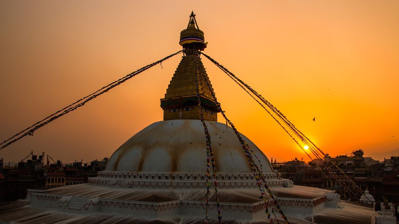 1280x720 Baudha Stupa Sunset