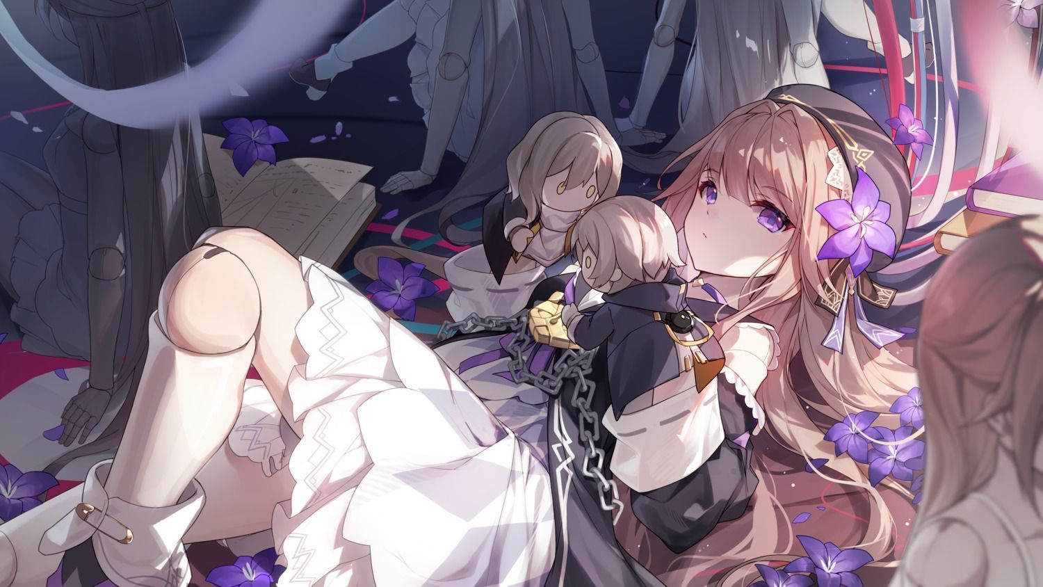 1500x844 bison cangshu honkai: star rail herta chibi dress skirt lift wallpaper