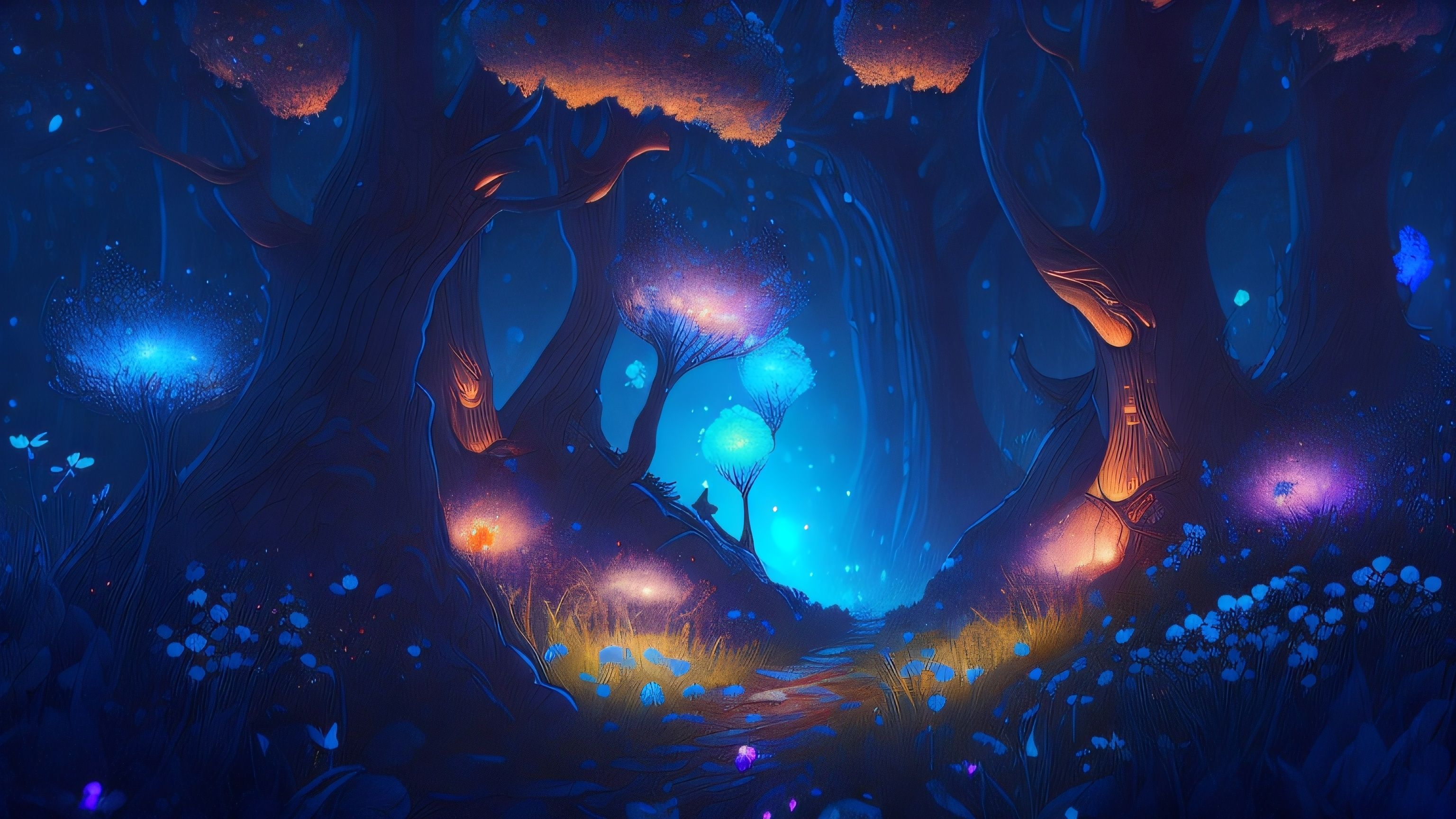 3072x1728 Neon Forest