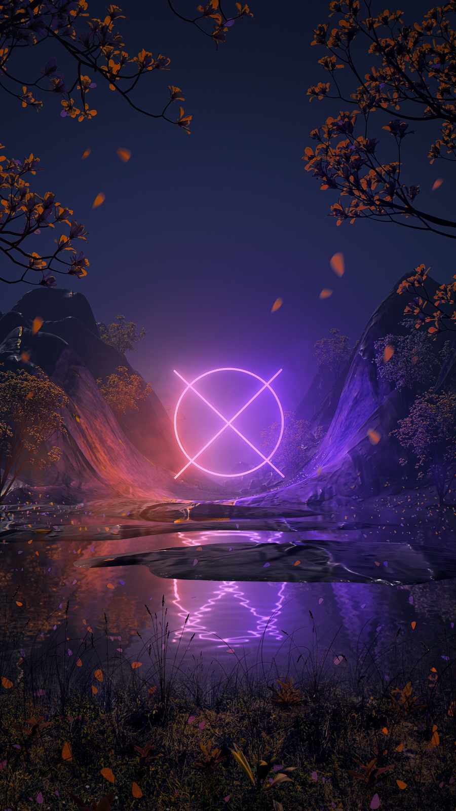 900x1600 Neon Jungle Wallpaper