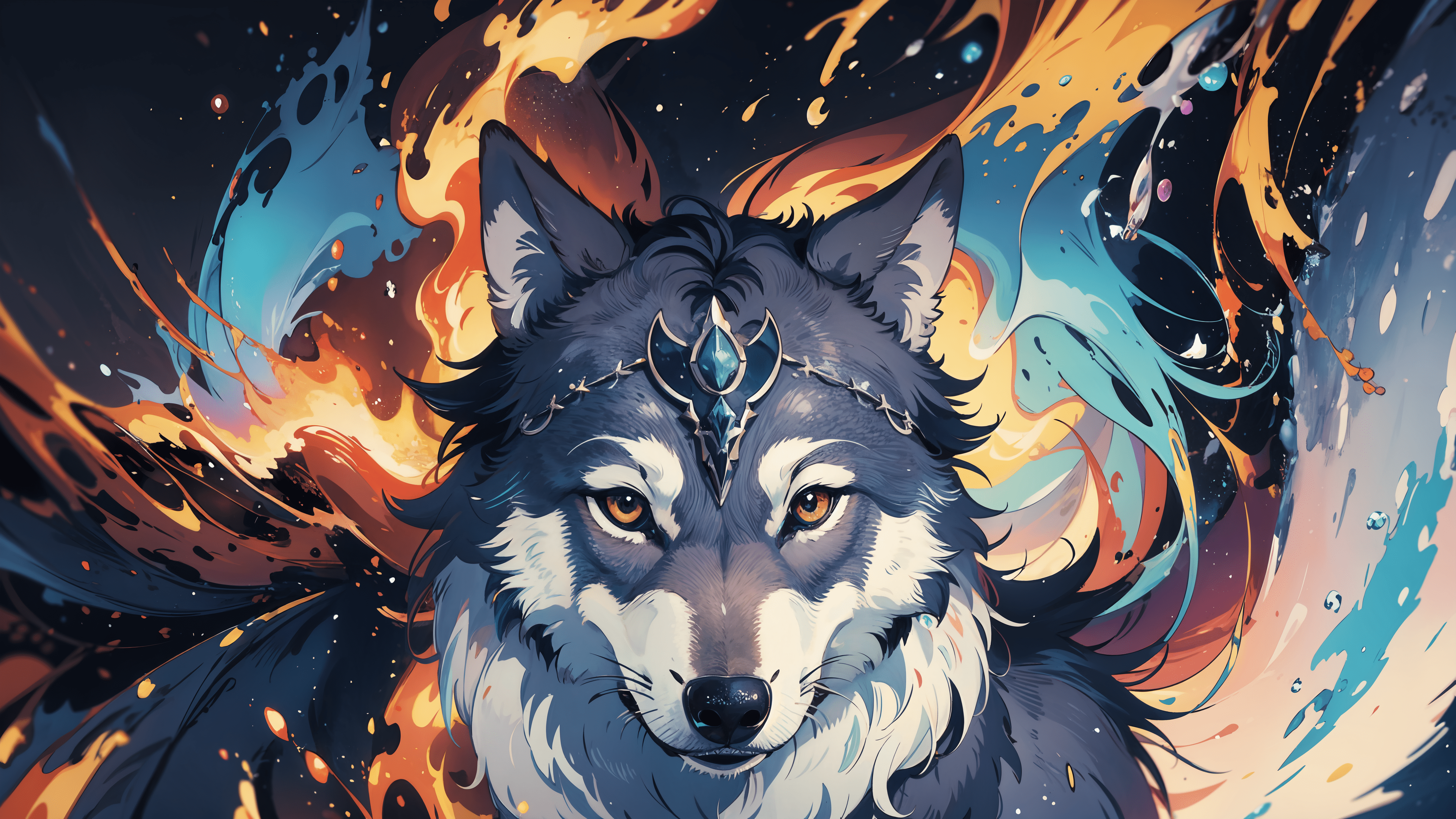 3840x2160 Spirit Wolf (4k wallpaper)