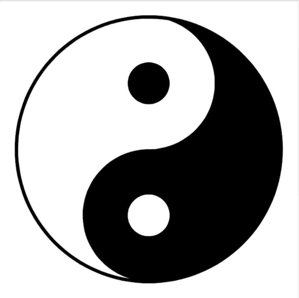 1000x997 Chinese Kung Fu Tai Chi Yin Yang Symbol Wall Art Room Sticker Vinyl Decal Black Sticker Muraux Wallpaper Mural, 40Cmx40Cm : Amazon.ae