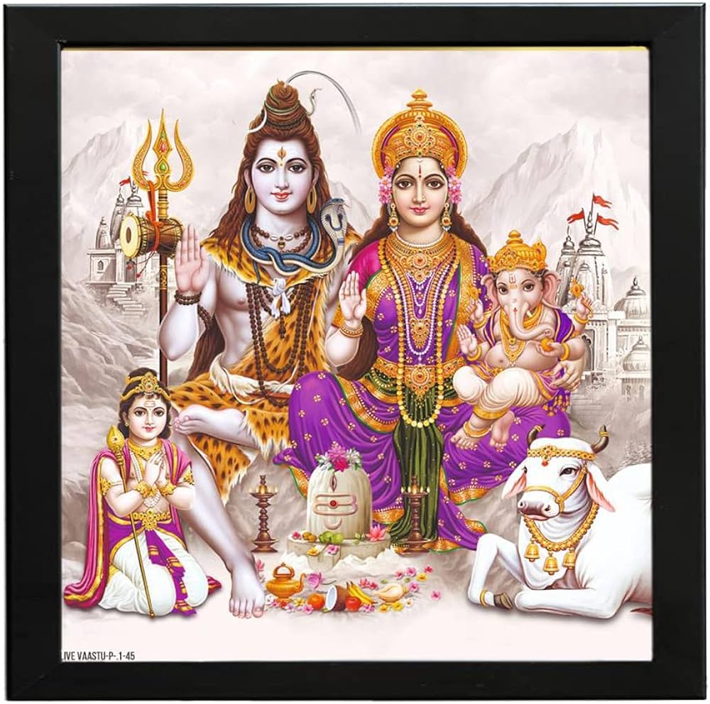 1000x992 Shiv Shankar Family Photo Frame Model For Bedroom Decor, Living Room, Home Decor & Gifting Purpose : Amazon.in: Home & Kitchen