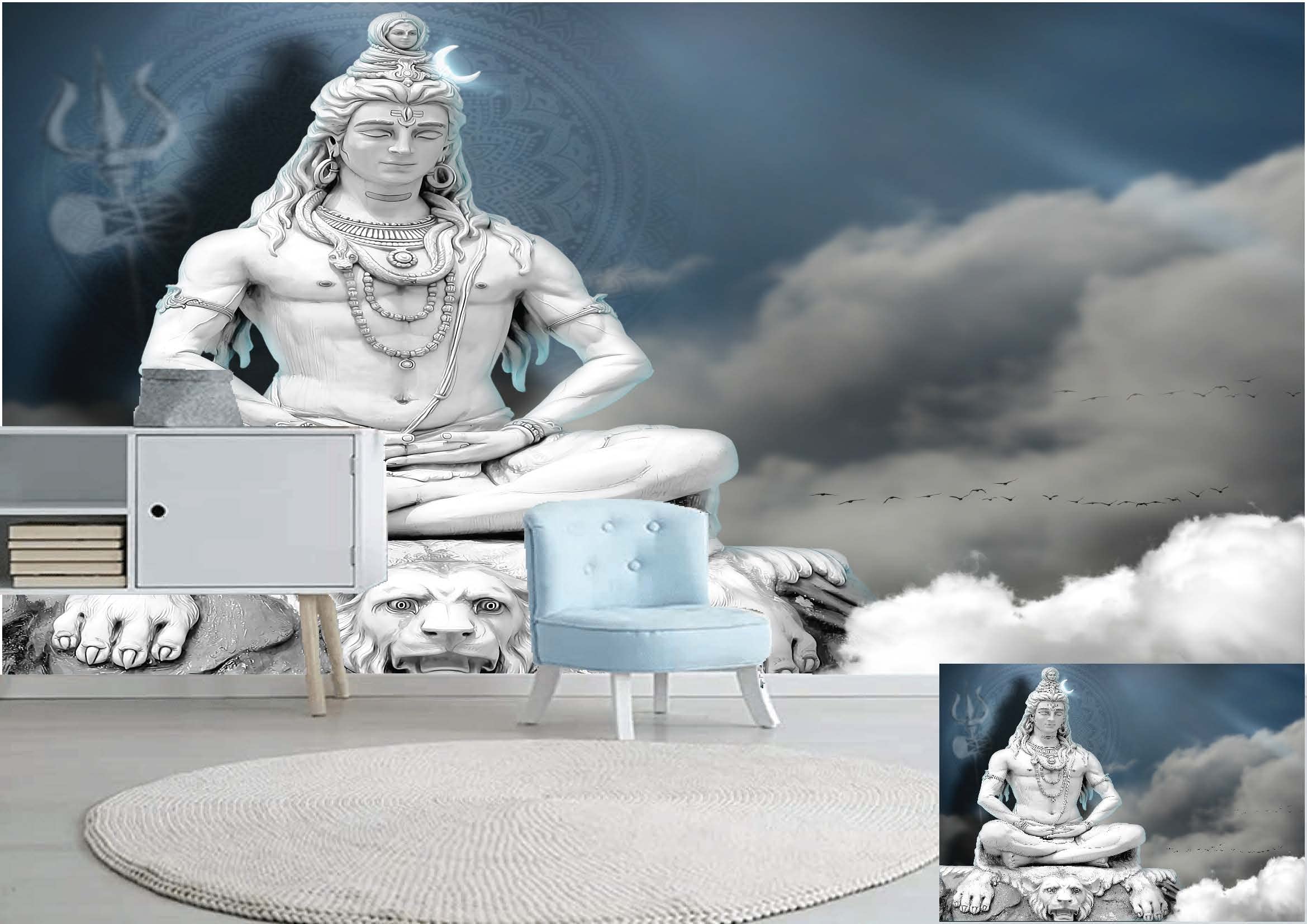 2339x1654 ALL YOUR DESIGN Mahadev Theme Self Adhesive Wallpaper Wall Sticker For Home Decor, Living Room, Bedroom, Hall, Kids Room, Play Room (2021 Mahadev Pt01 01 3x4Ft) : Amazon.in: Home Improvement