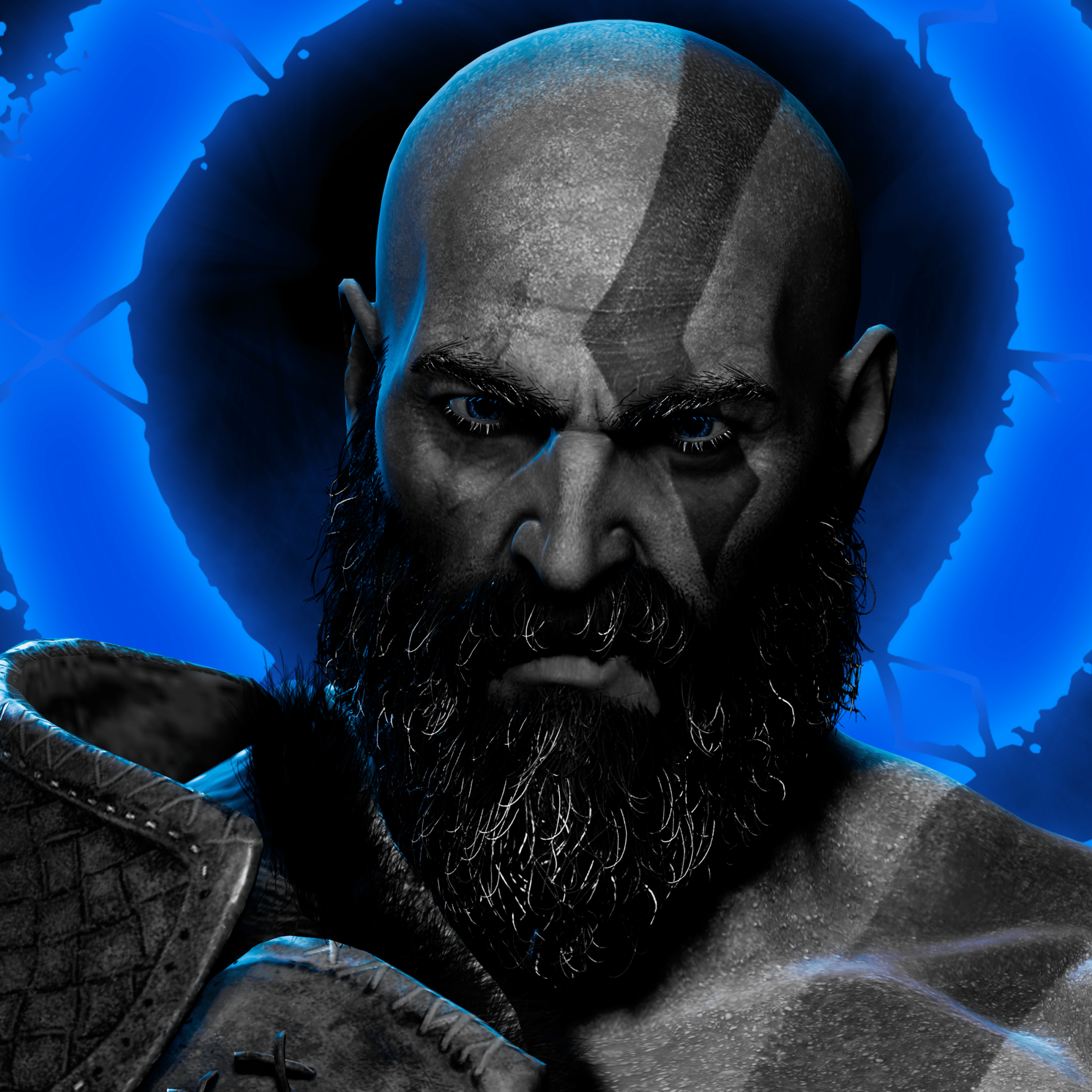 2560x2560 God of War Ragnarök Wallpaper 4K, Kratos, Dark background