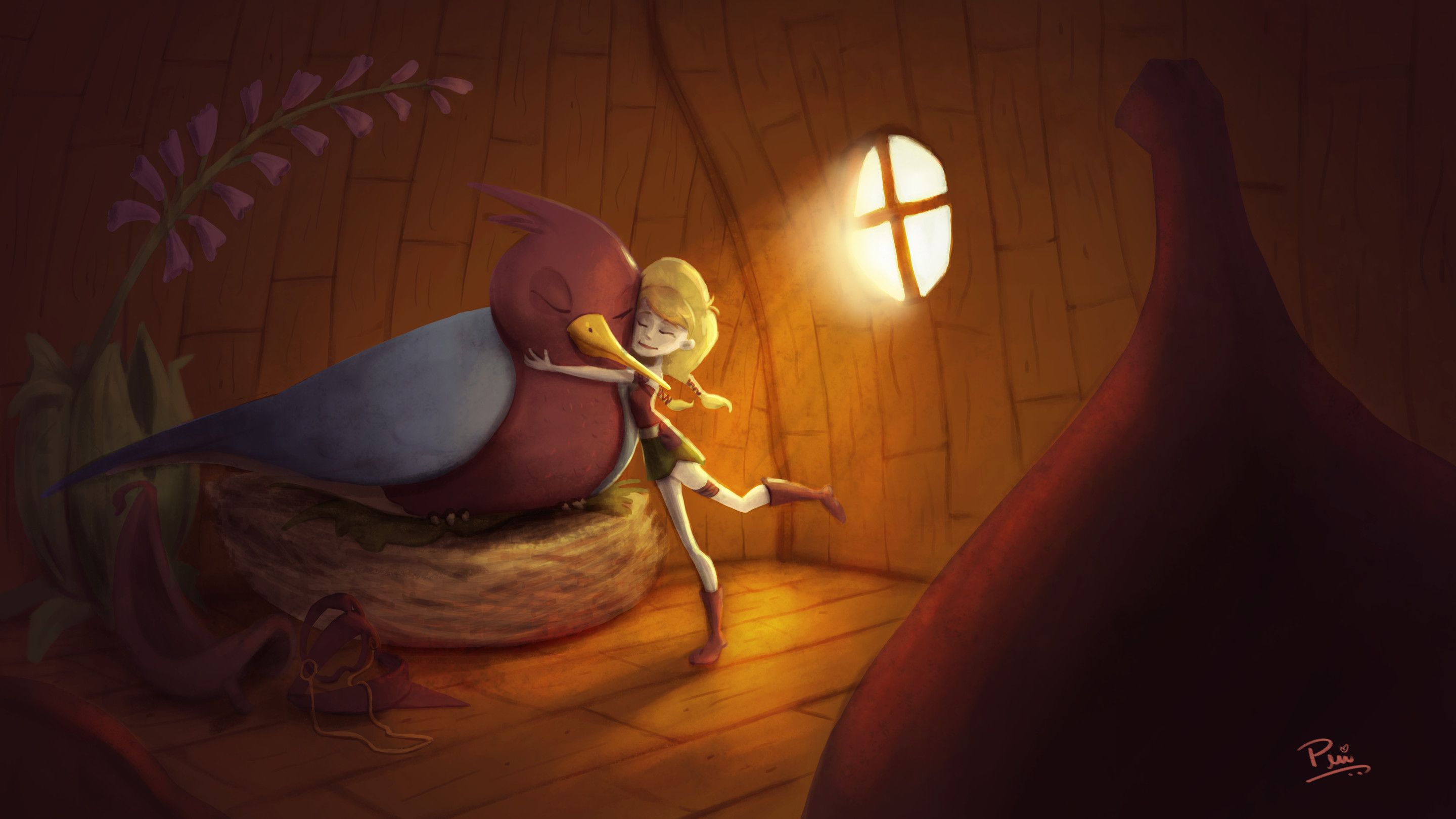 2880x1620 Thumbelina and the bird