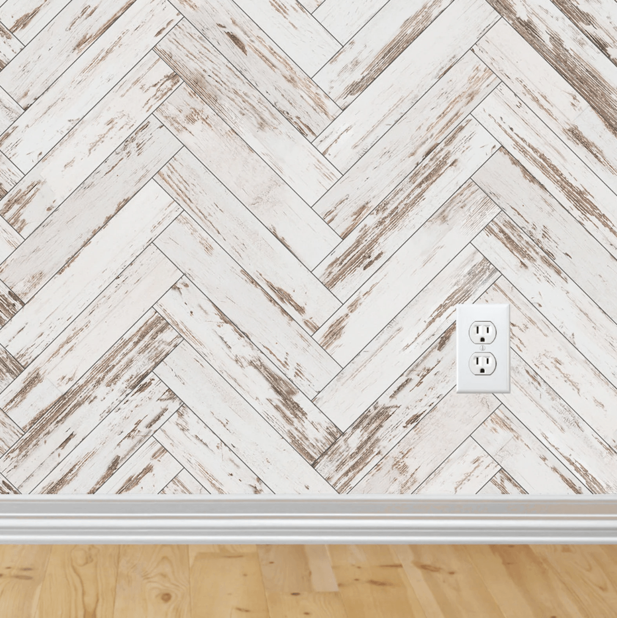 1256x1258 Herringbone Wood Peel and Stick Wallpaper