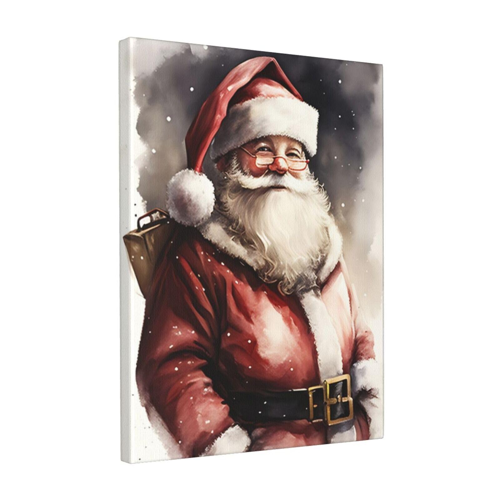 1600x1600 yvkew Canvas Wall Art Christmas Santa Claus Art Wallpaper Paintings Wall Art Canvas Artwork Art Paintings for Aesthetic Room, Bedroom, Living Room Wall Decor Without Frame (Unframed, 16x20inch): Posters & Prints