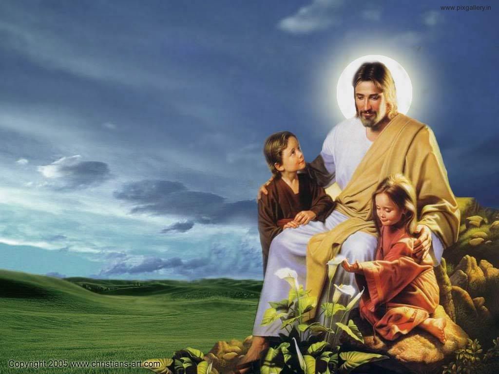 1024x768 Jesus And Children Wallpaper
