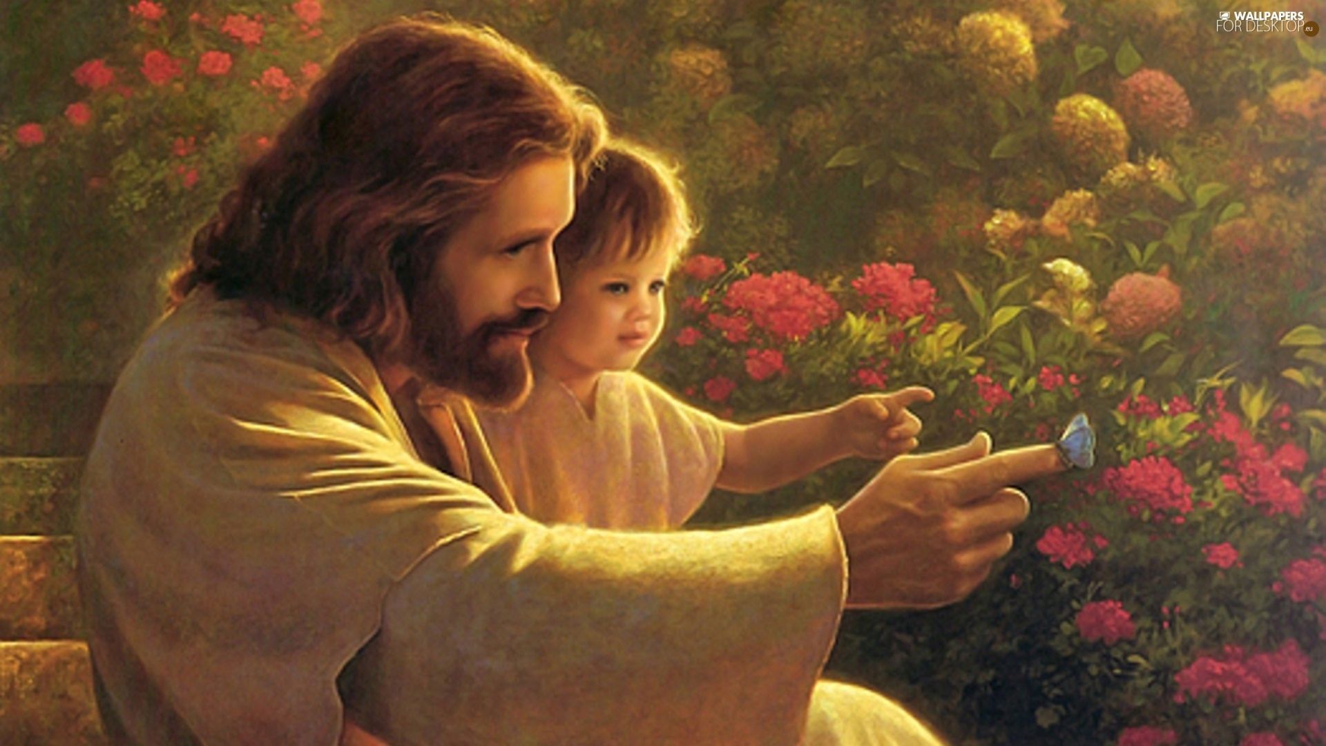 1920x1080 Jesus With Kids Wallpaper