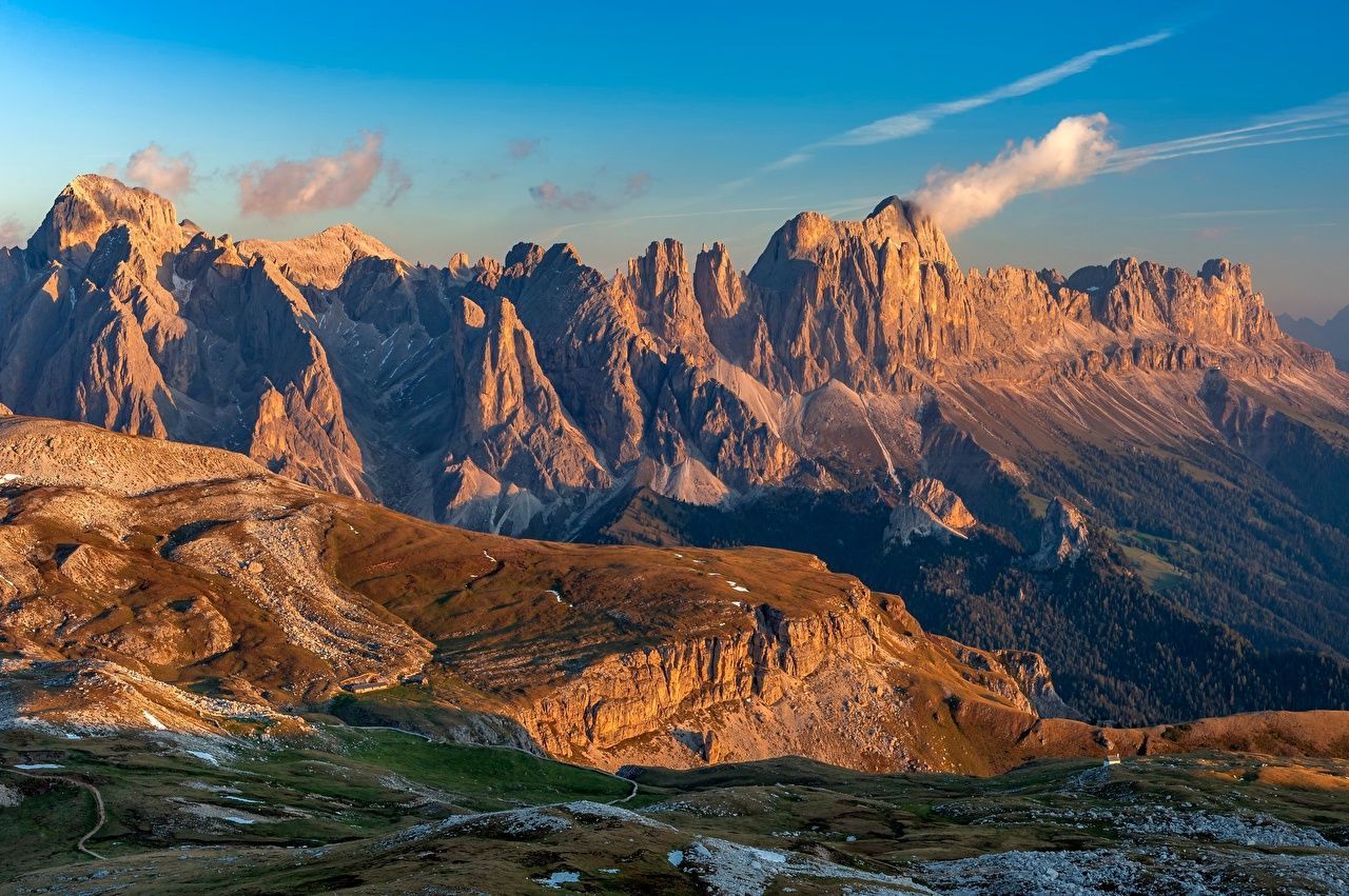1280x851 Image Alps Italy Rosengarten group, Dolomites Nature mountain