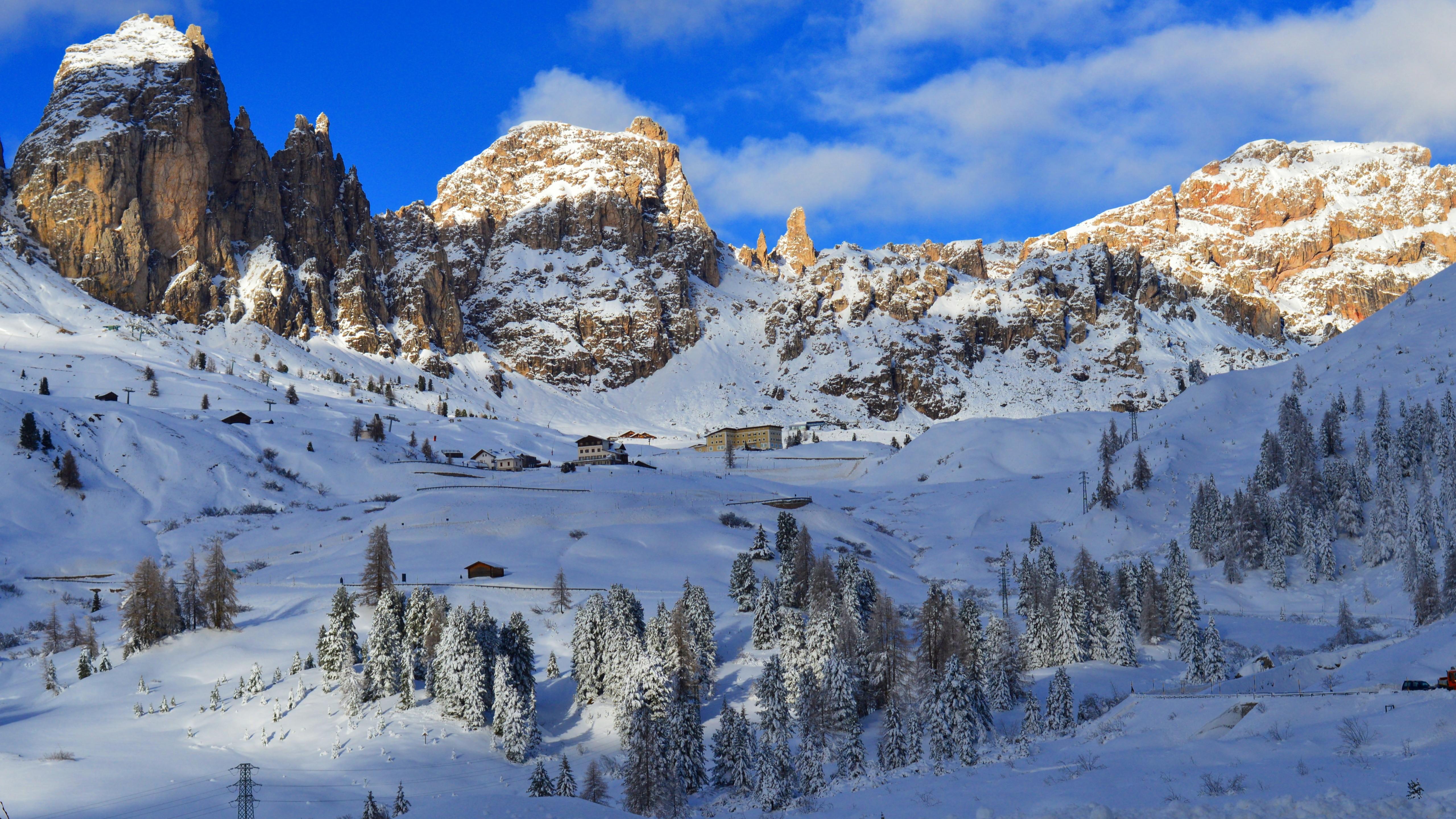 5120x2880 Winter Dolomites Wallpaper