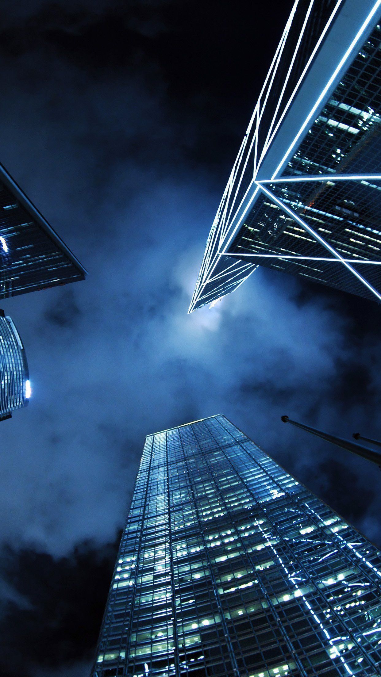 1242x2208 Modern skyscrapers city night Wallpaper Download