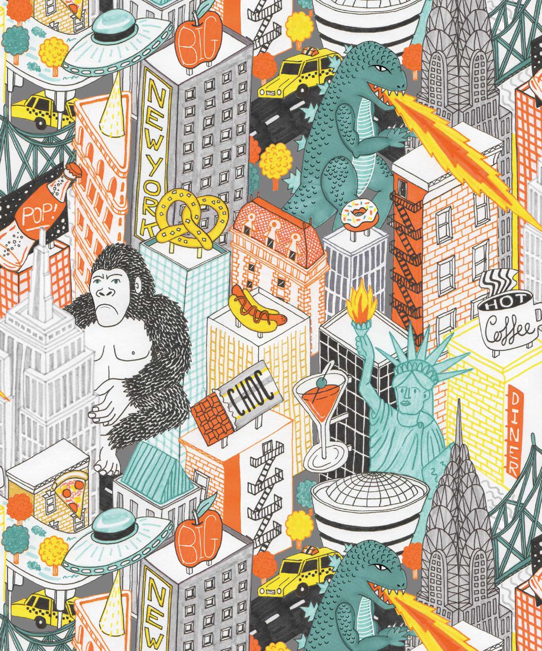 1100x1320 New York City Wallpaper • Fun, Cheeky Wallpaper