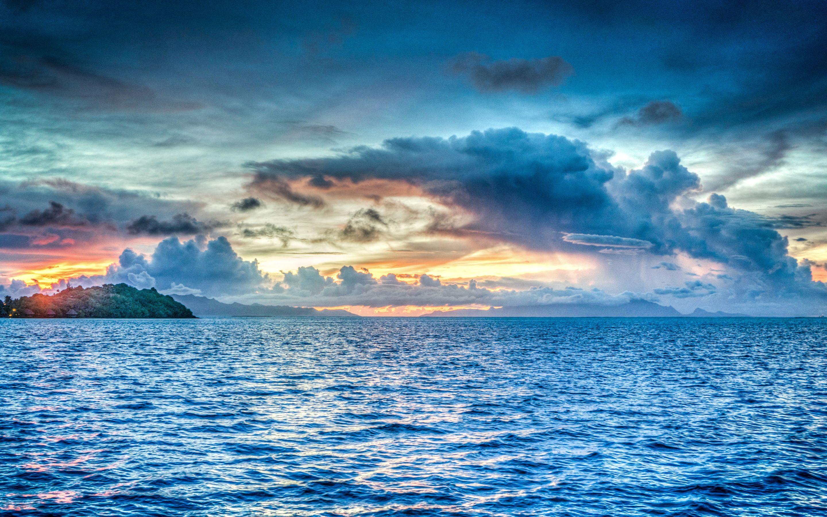 2880x1800 Bora Bora French Polynesia Sunset Ocean Pacific