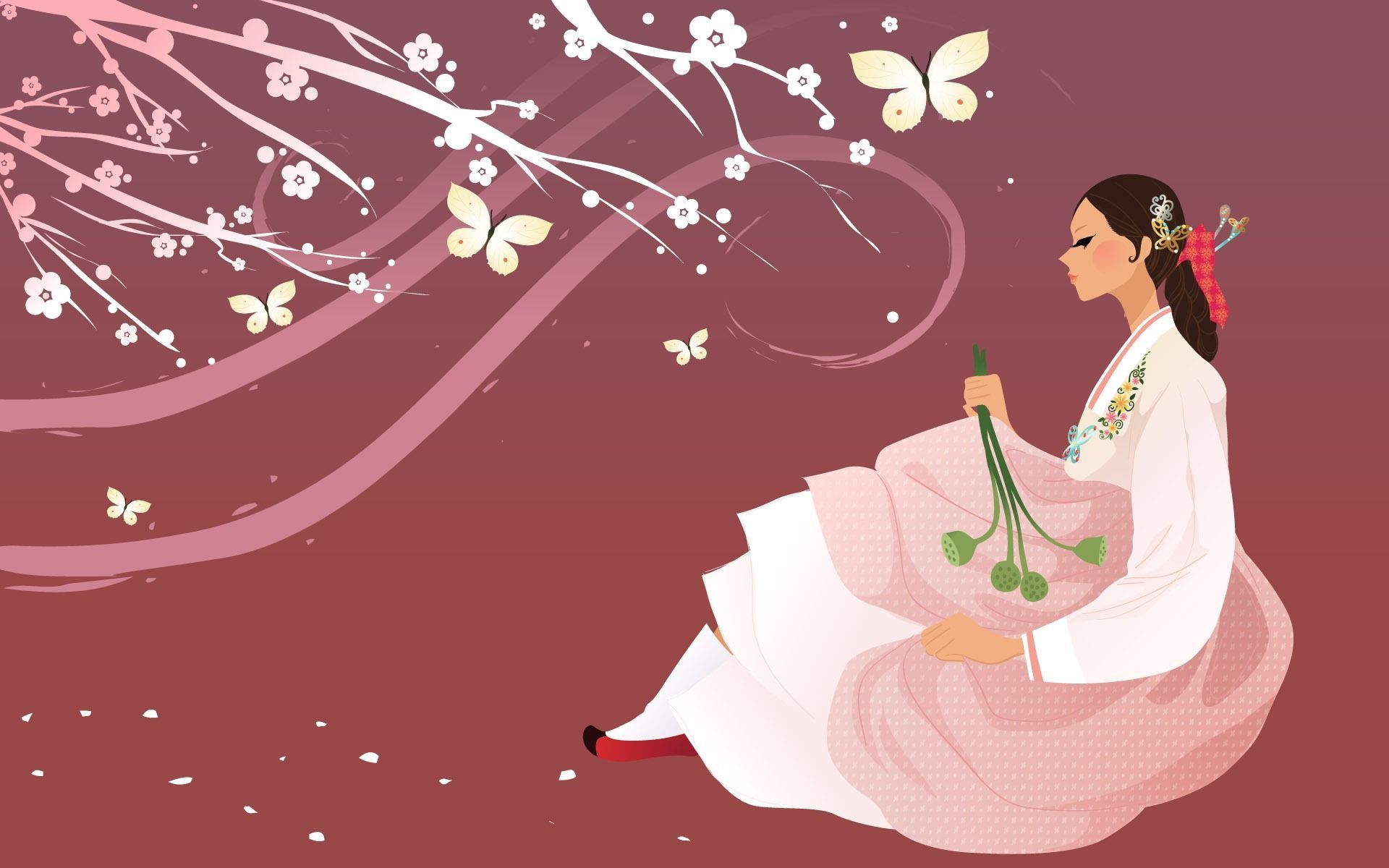 1920x1200 HD desktop wallpaper: Artistic, Women, Korea, Traditional Costume download free picture