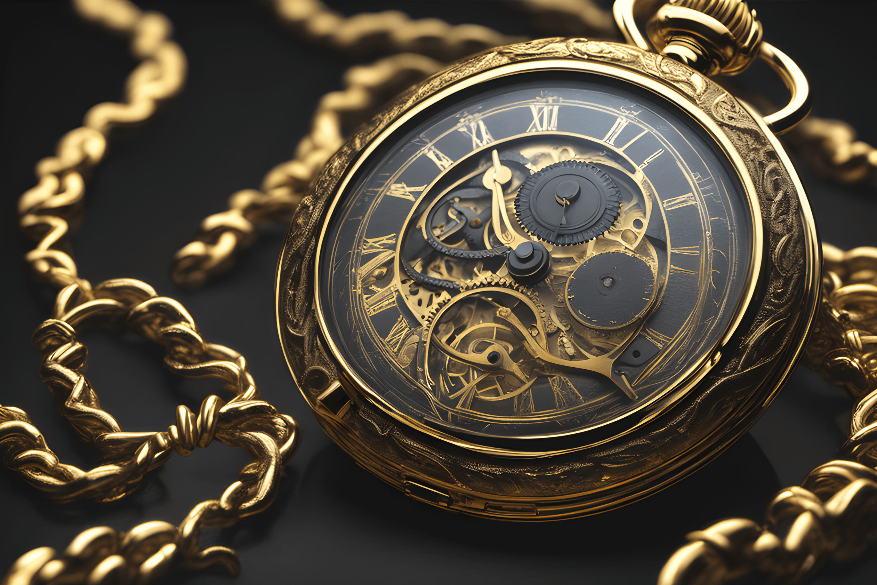 3072x2048 Gold pocket watch AI generated wallpaper[3072x2048]