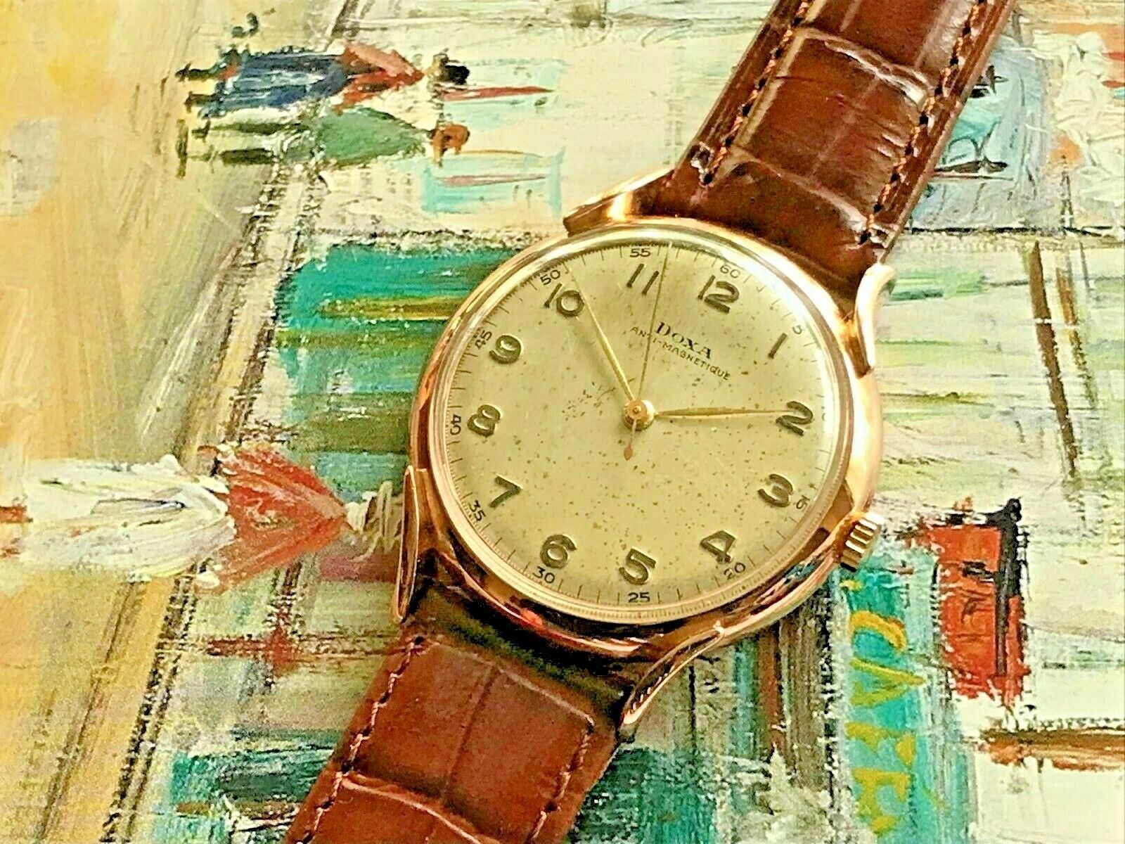 1600x1200 DOXA 14k Solid Gold Hand Winding Watch 1940's