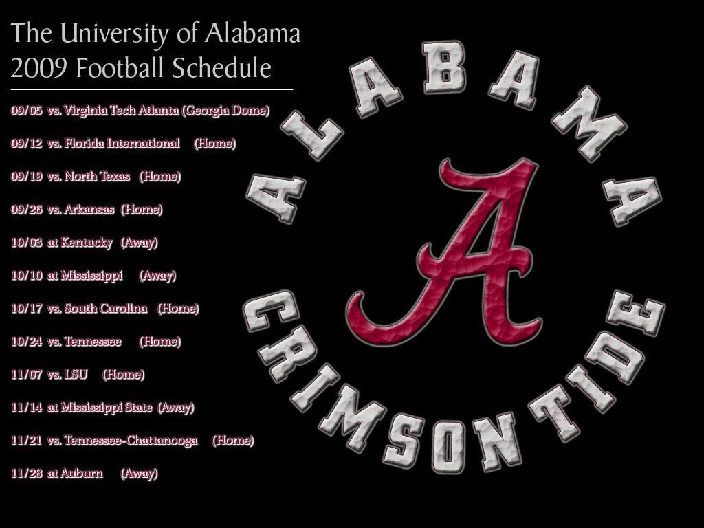 2020 Alabama Football 2020 Printable Wallpaper Schedule  Roll Bama Roll