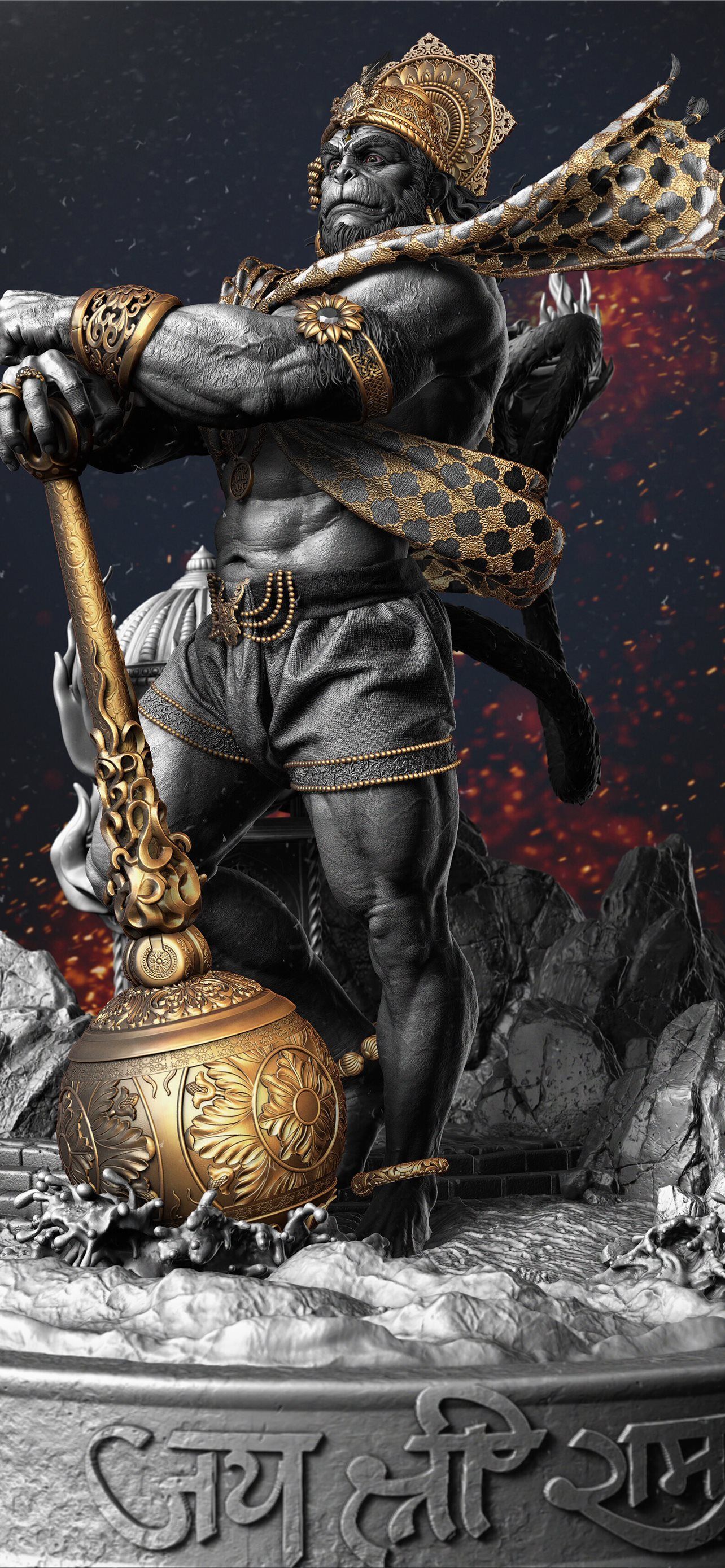 1284x2778 God Hanuman Mobile Photo iPhone Wallpaper Free Download