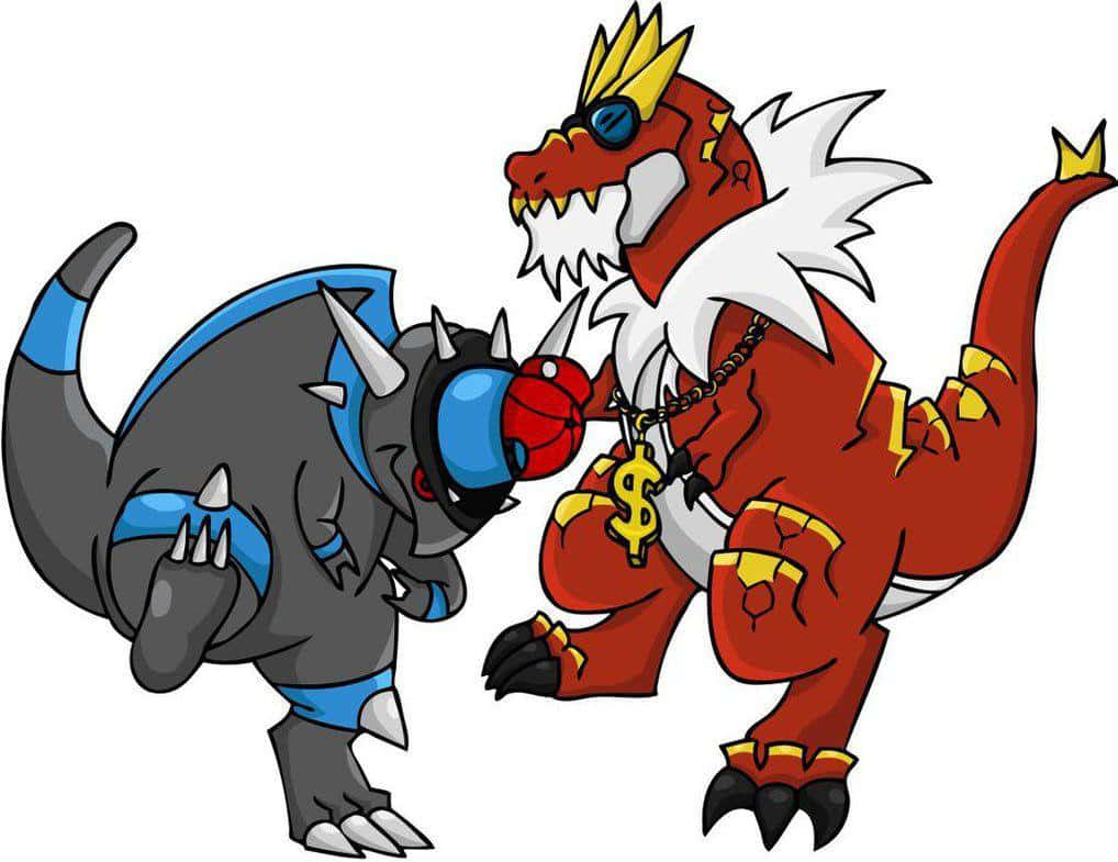 1018x785 Download Cranidos And Tyrantrum With Bling Wallpaper