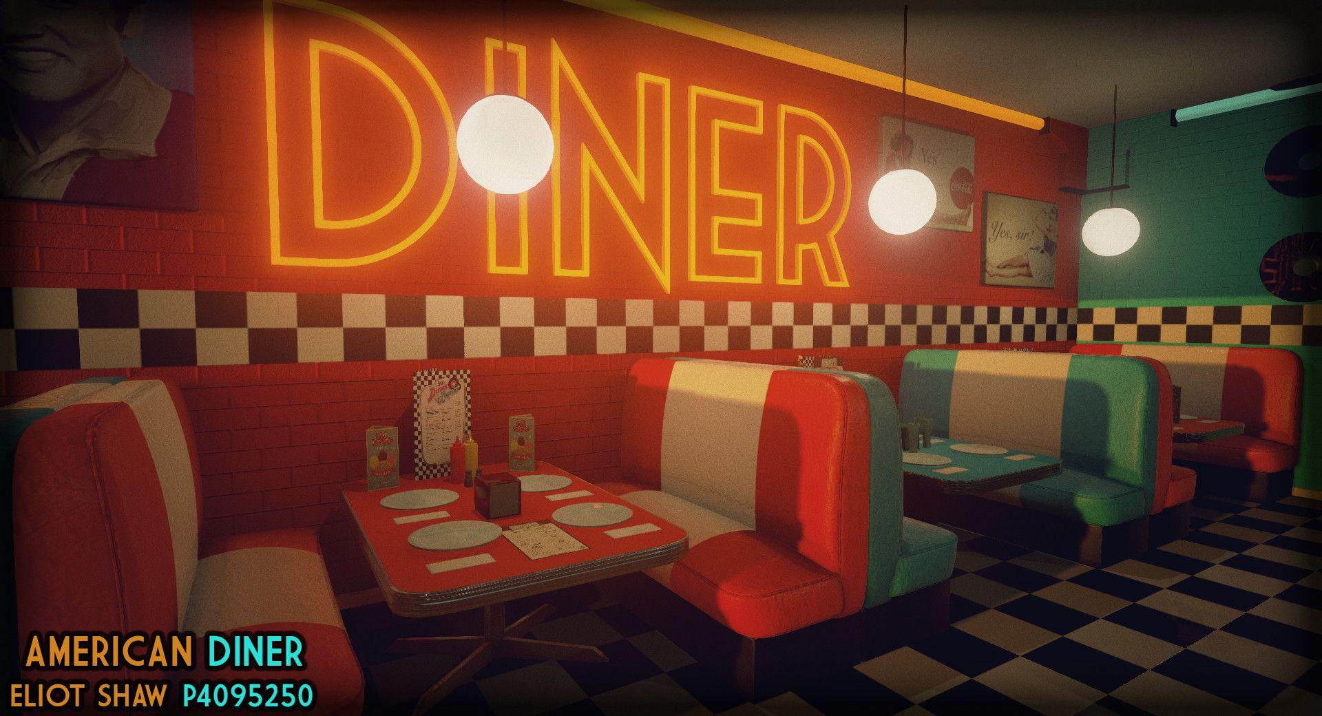 American Diner Wallpaper