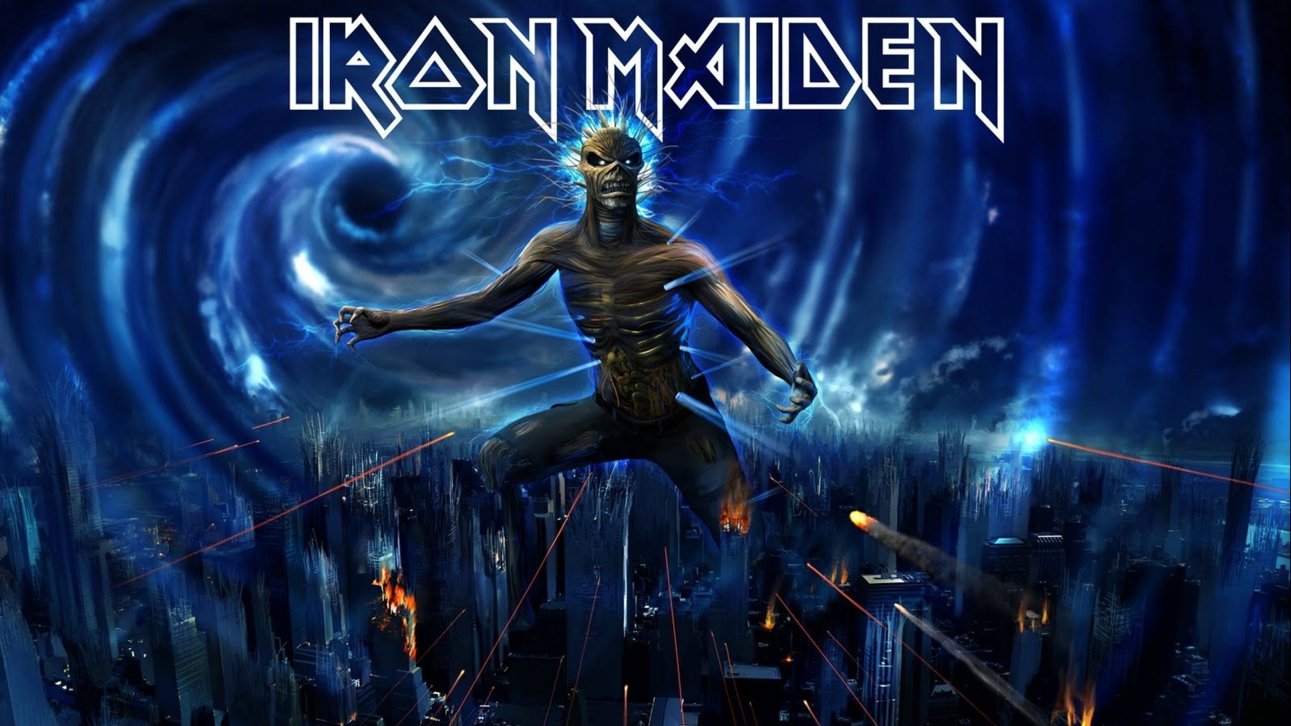2560x1440 IRON MAIDEN power metal heavy artwork dark evil eddie skull poster wallpaperx1440