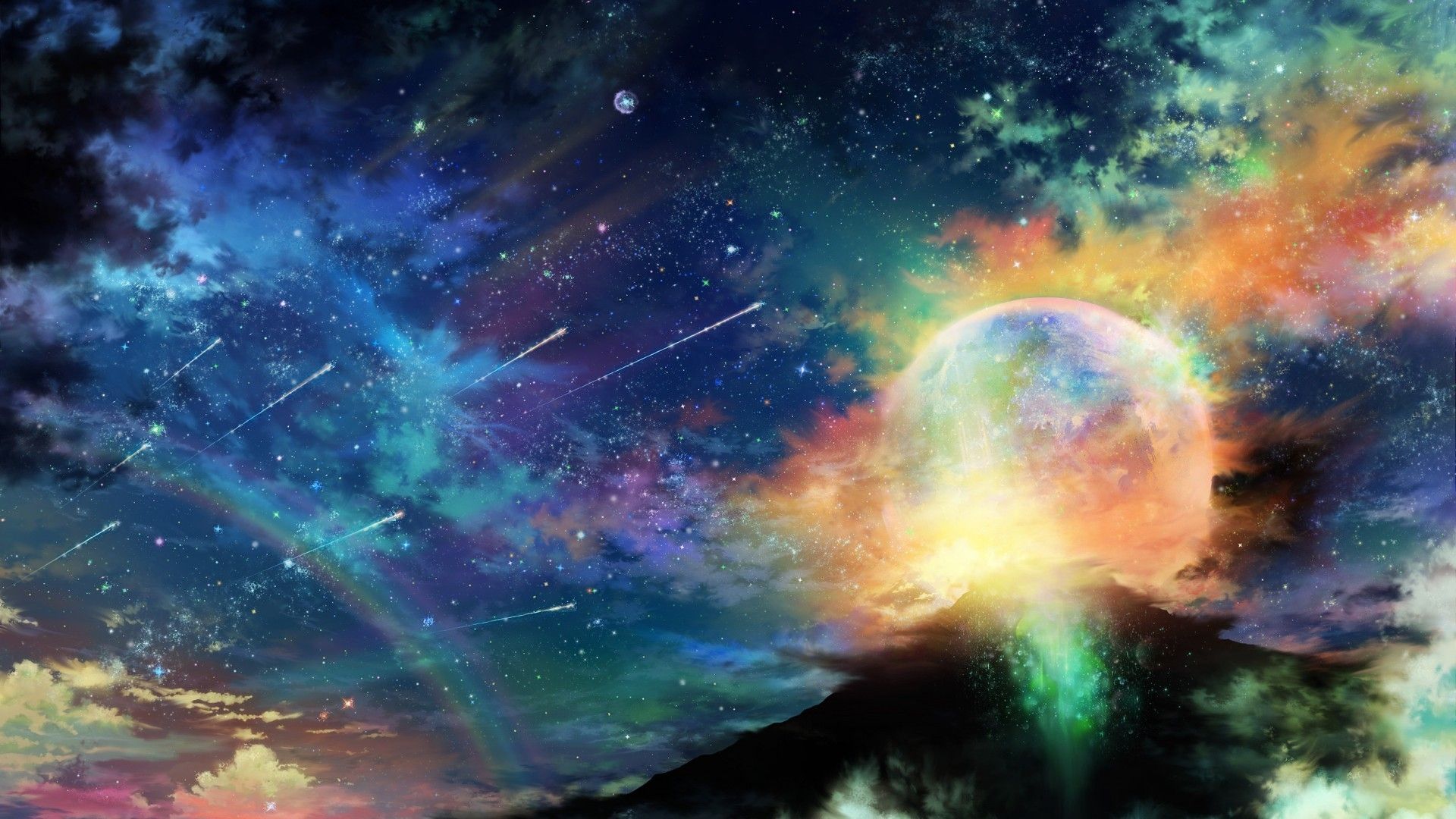 1920x1080 Colorful Space Landscape 1920 x 1080 HDTV 1080p Wallpaper