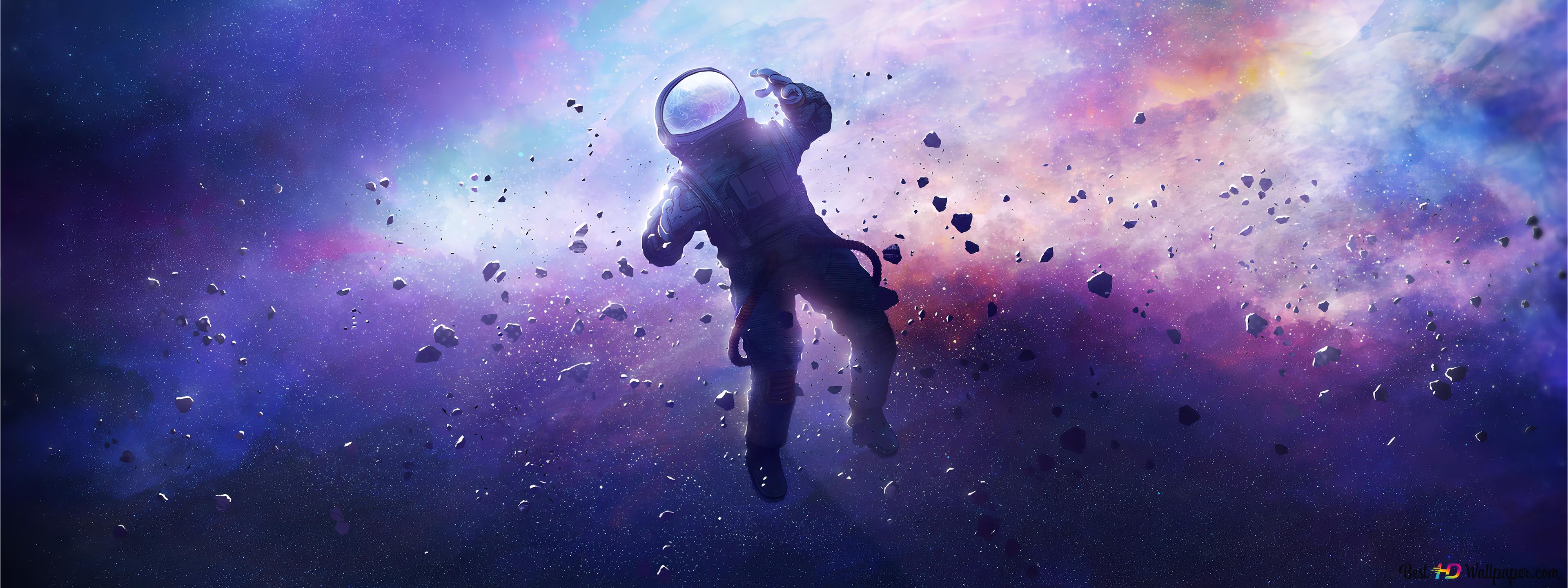 3840x1440 Colourful Space Wallpaper