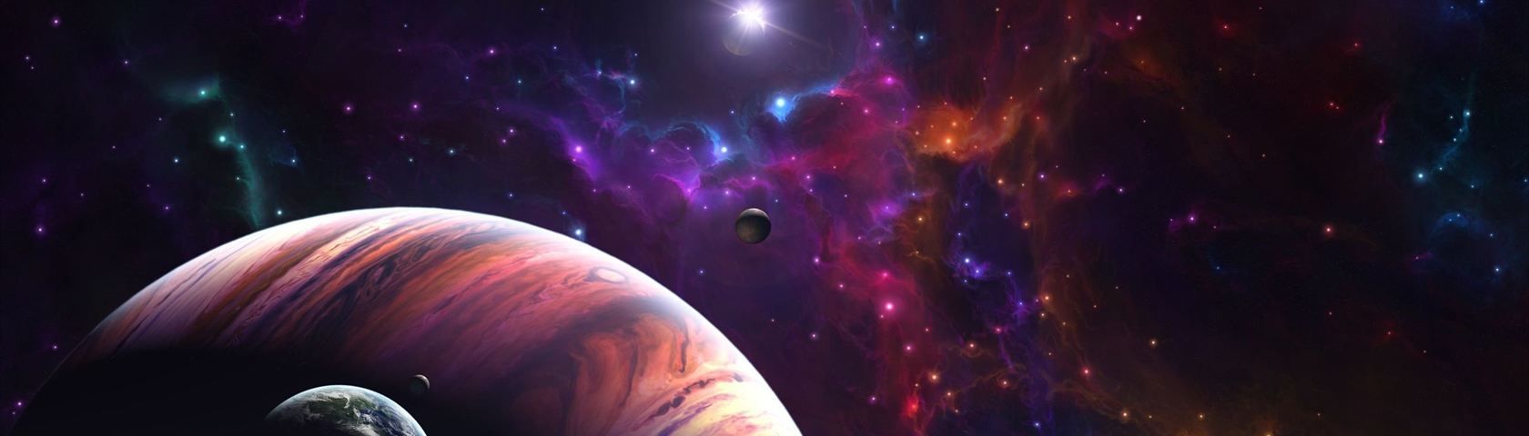 1680x480 Colourful Space • Image • WallpaperFusion by Binary Fortress Software