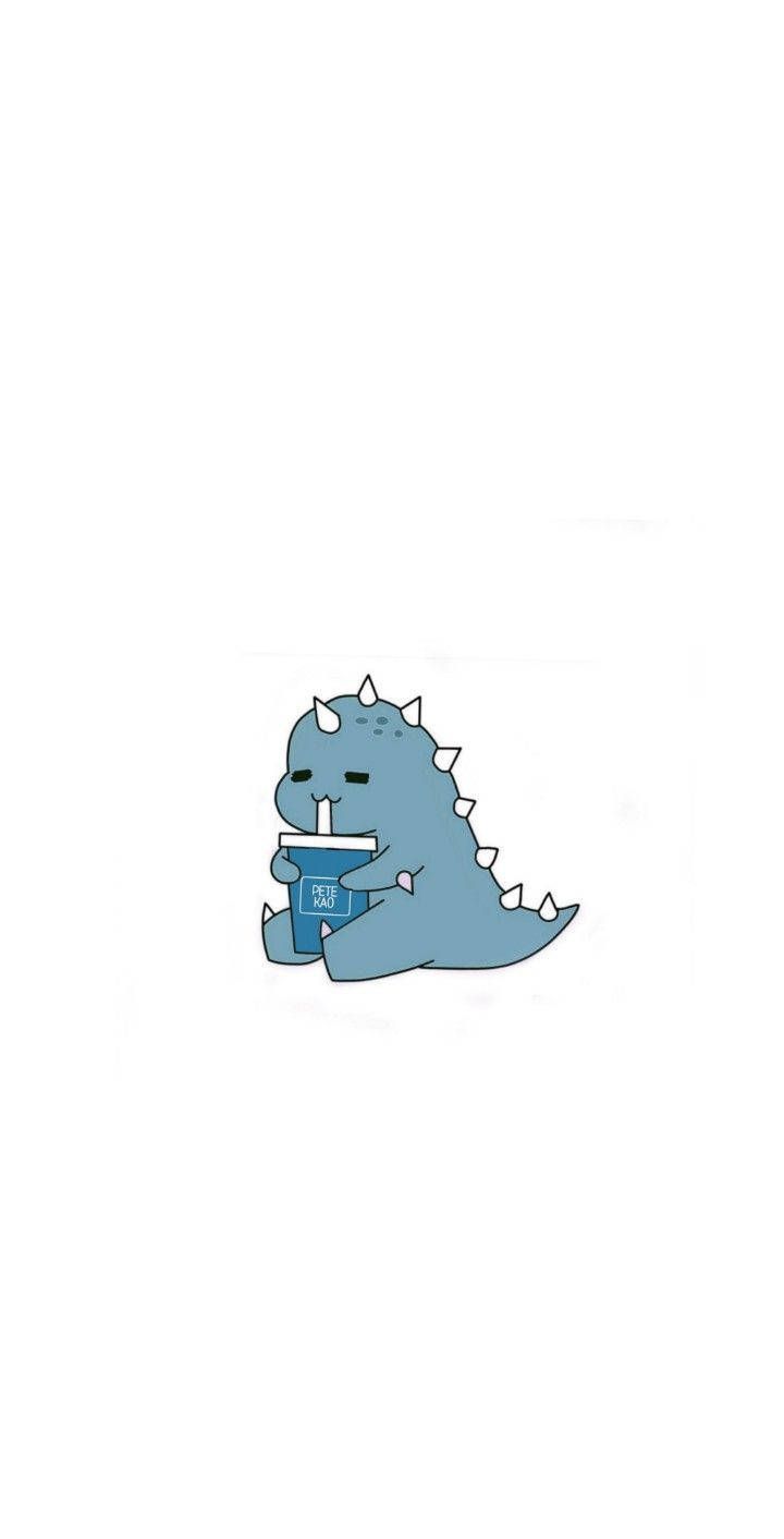 720x1412 Download Blue Dino Kawaii iPhone Wallpaper