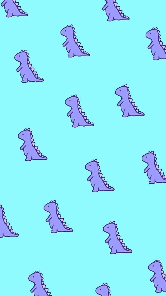 675x1200 Blue dino background. Cute tumblr wallpaper, Cute wallpaper, Cute patterns wallpaper