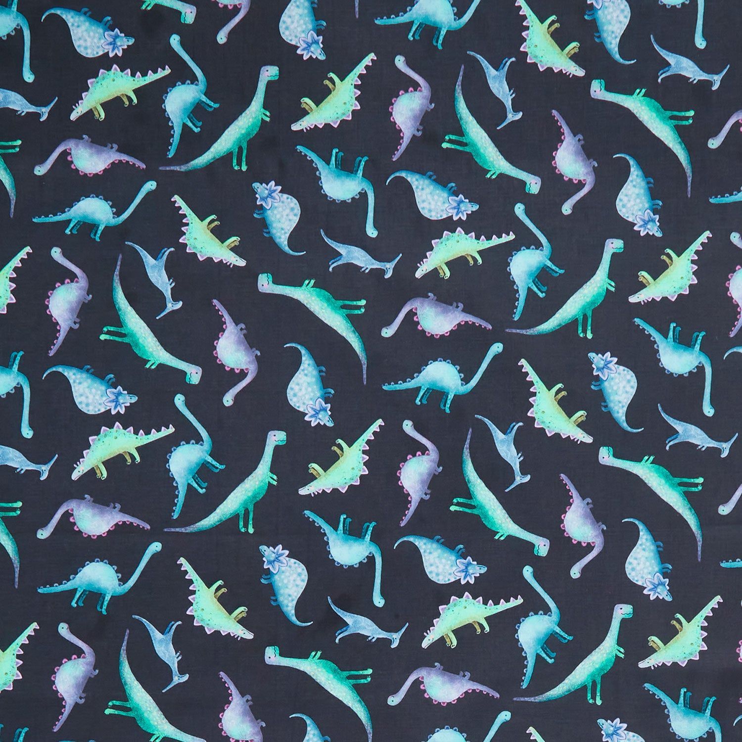1500x1500 Dino Mite Dinosaurs Black Yardage