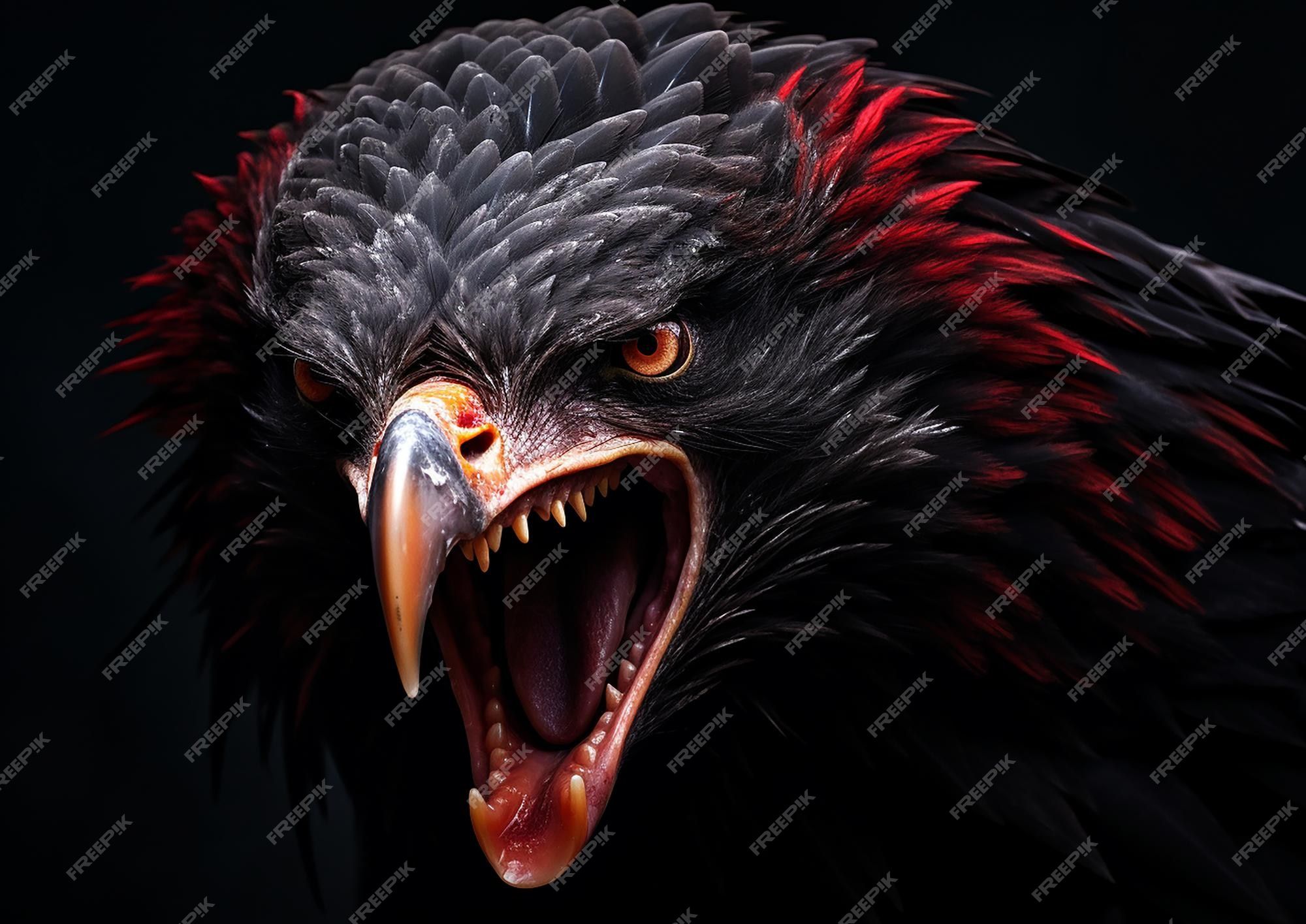2000x1415 Premium Photo. Black and red eagle