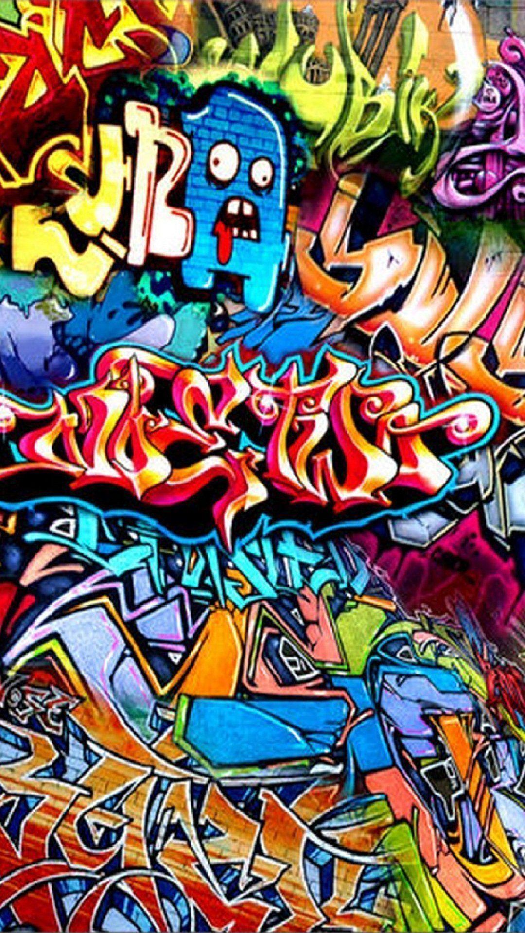 1080x1920 Graffiti HD đầy màu sắc đáng sợ Hình nền điện thoại di động iPhone Abstract Mobile