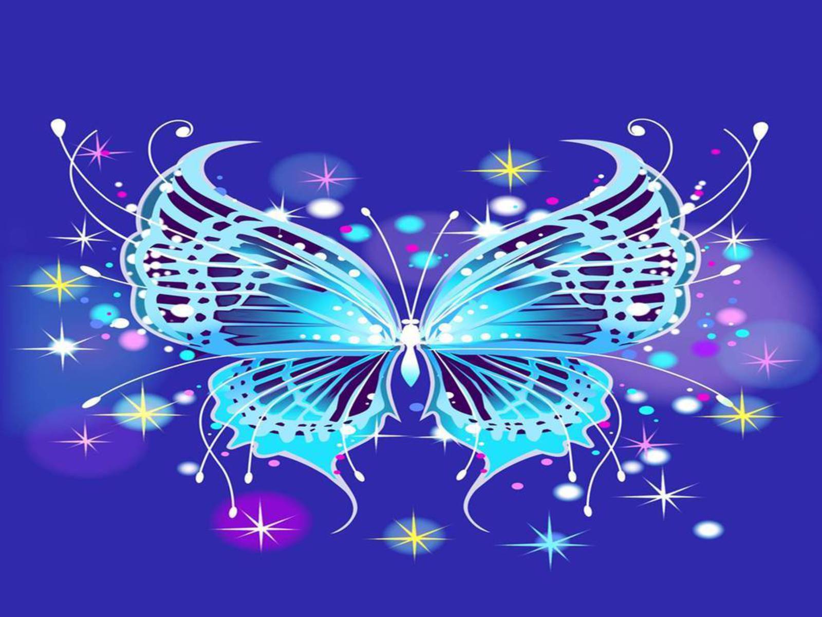 1600x1200 Blue Butterfly Purple Wallpaper