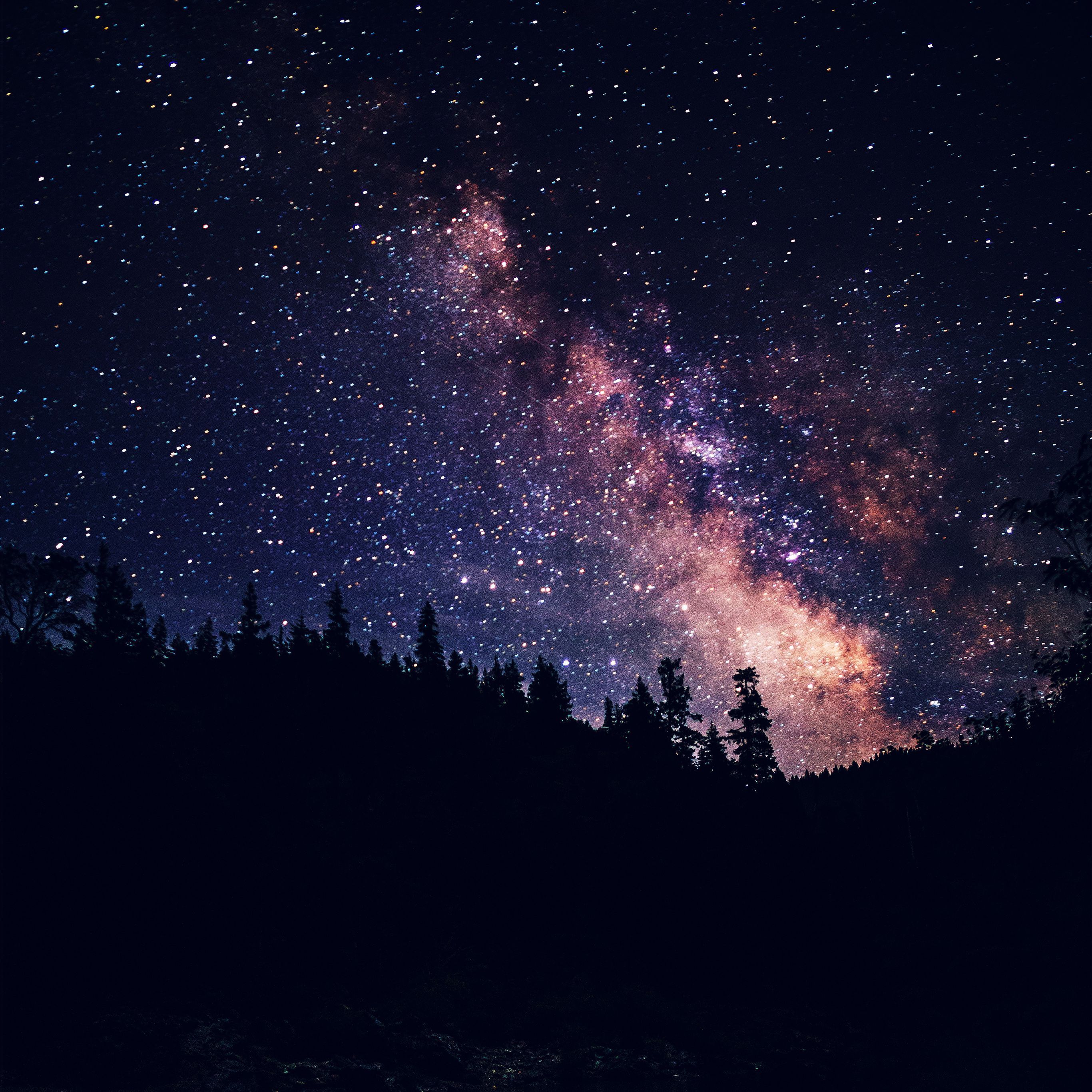 2732x2732 Android wallpaper. night sky dark space milkyway star nature