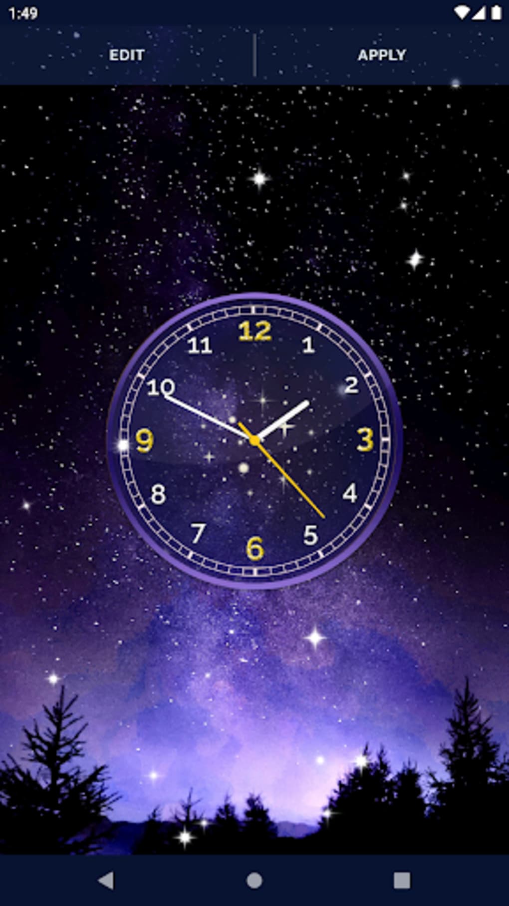 1020x1813 Night Sky Clock Wallpaper APK for Android