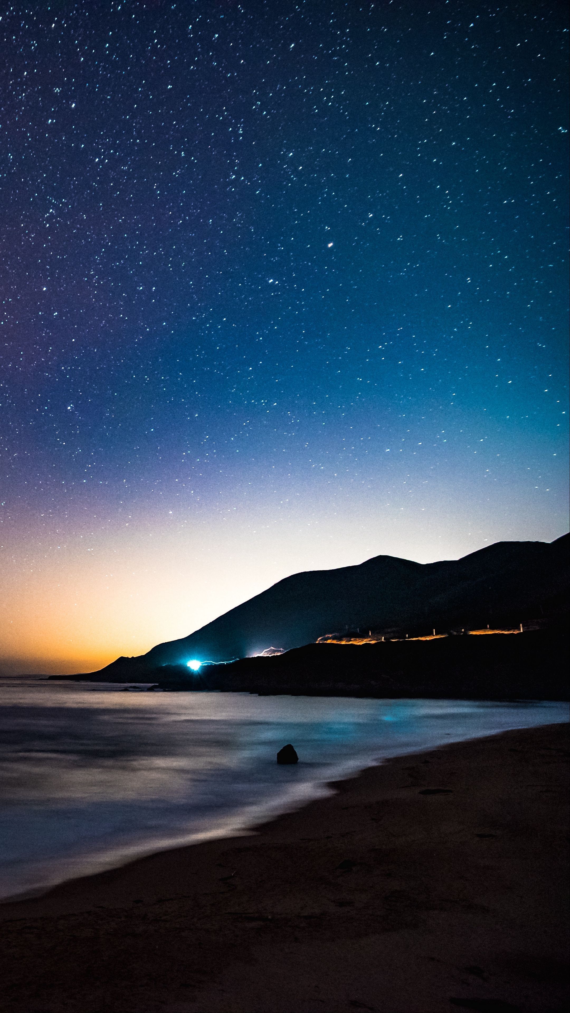 2160x3840 pretty wallpaper for android, sky, nature, horizon, night, sea