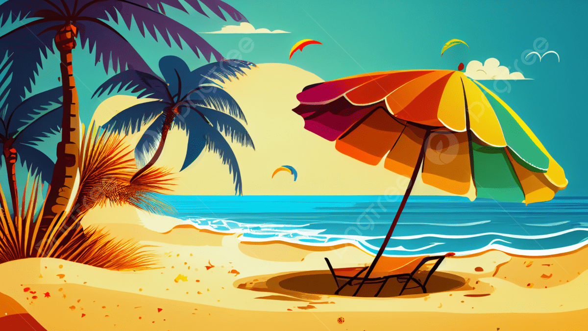 1200x675 Summer Beach Vacation Illustration Background, Summer Day, Beach, Vacation Background Image And Wallpaper for Free Download